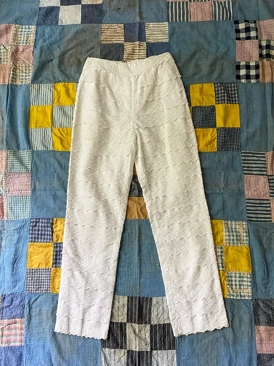 1960's Seashell Embroidered Trousers 24x26