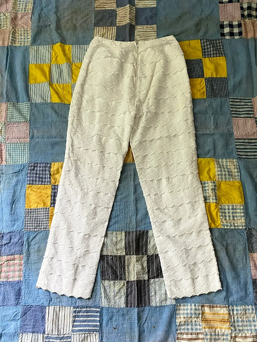 1960's Seashell Embroidered Trousers 24x26