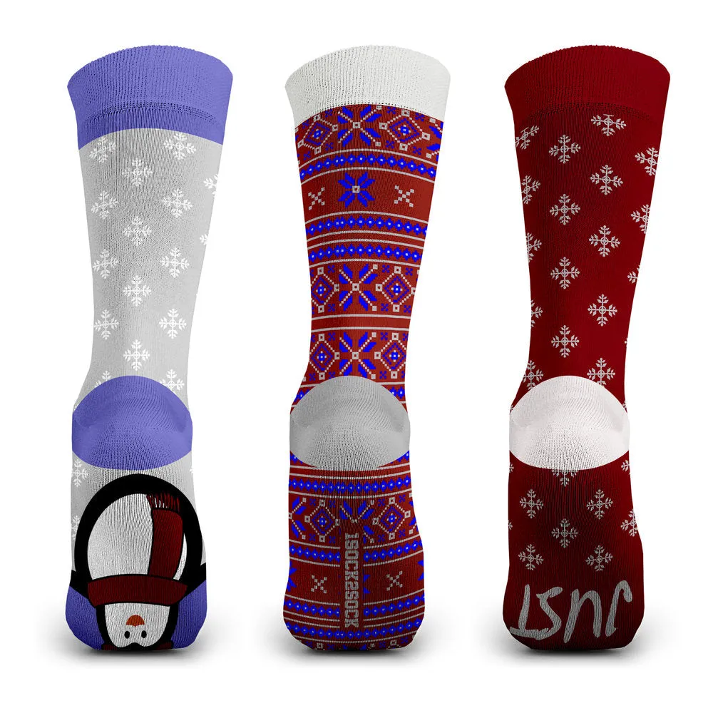 3 PACK CHRISTMAS SOCKS JUST CHILLIN