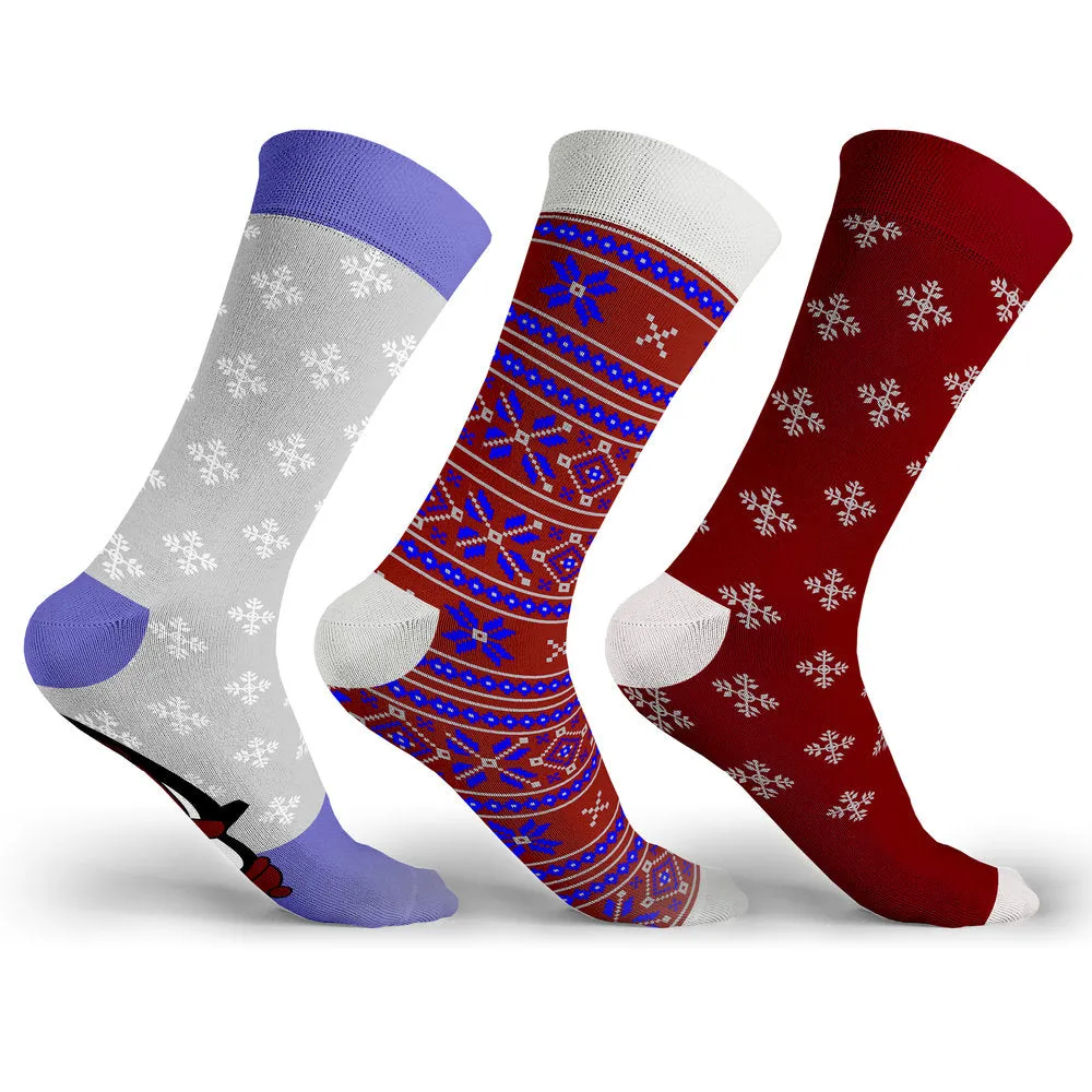 3 PACK CHRISTMAS SOCKS JUST CHILLIN