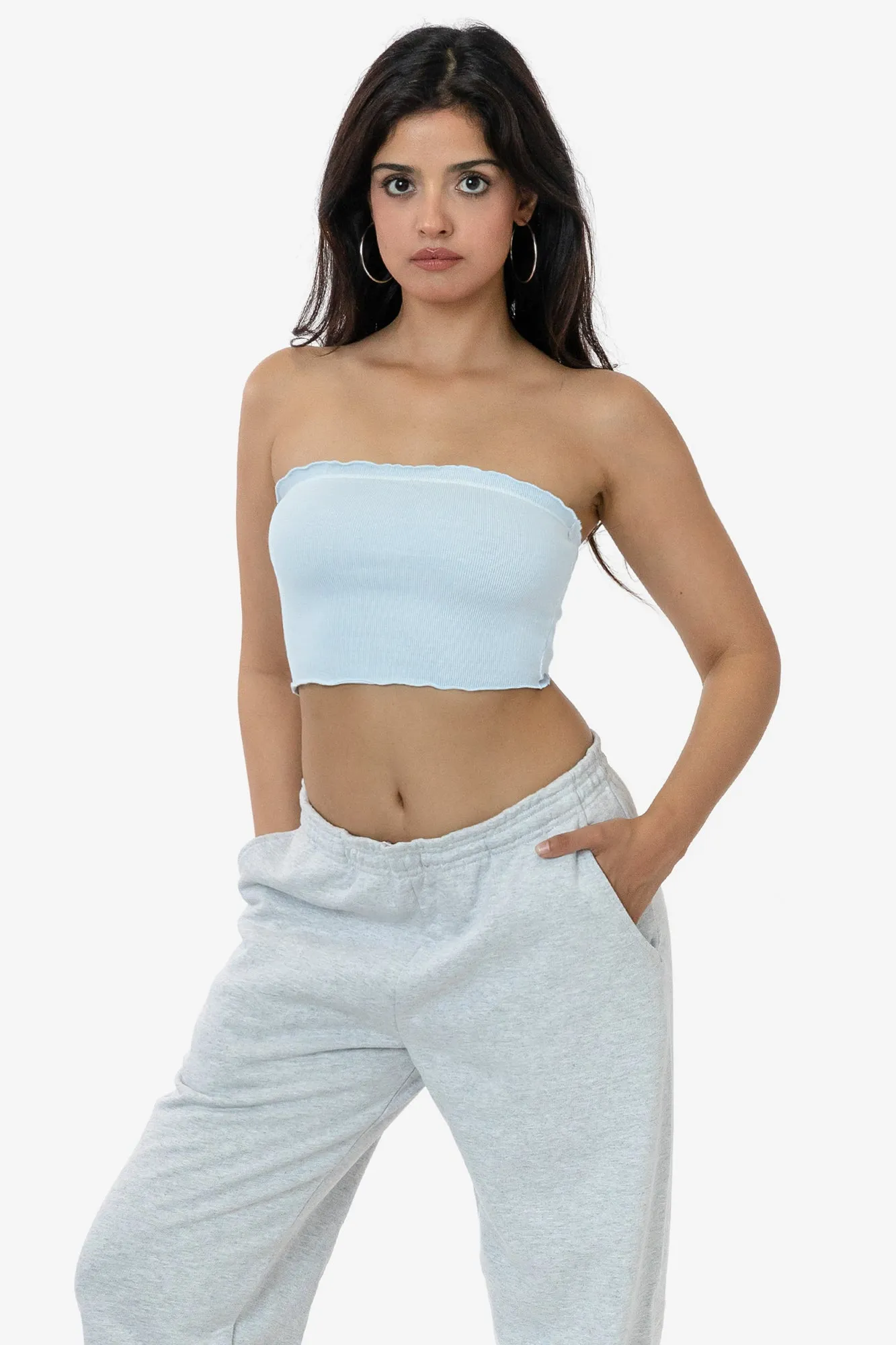 3393GD - 2x1 Lettuce Cropped Tube Top