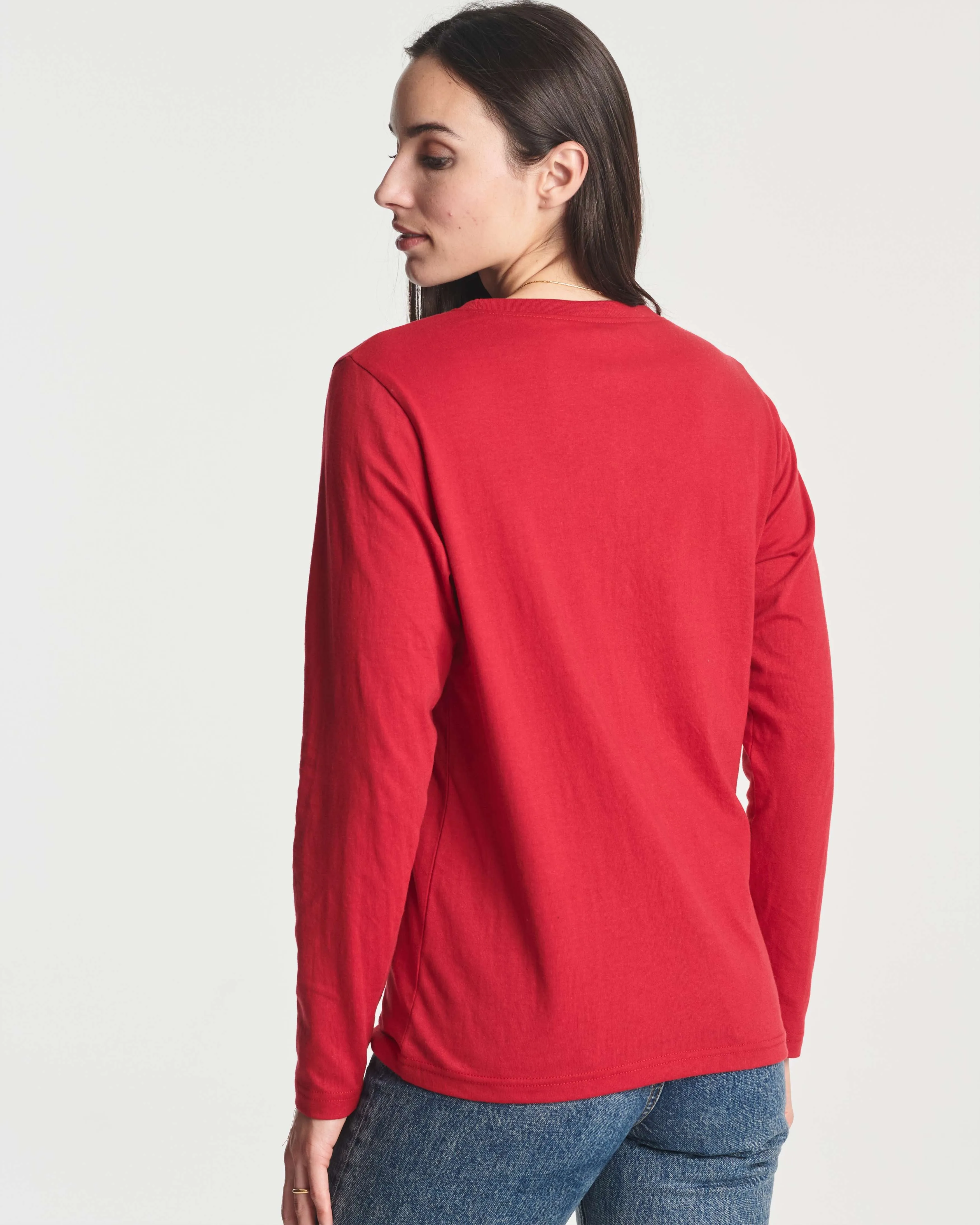 4 Pack: Women's Long-Sleeve Crewneck T-Shirt (Available in Plus Size)