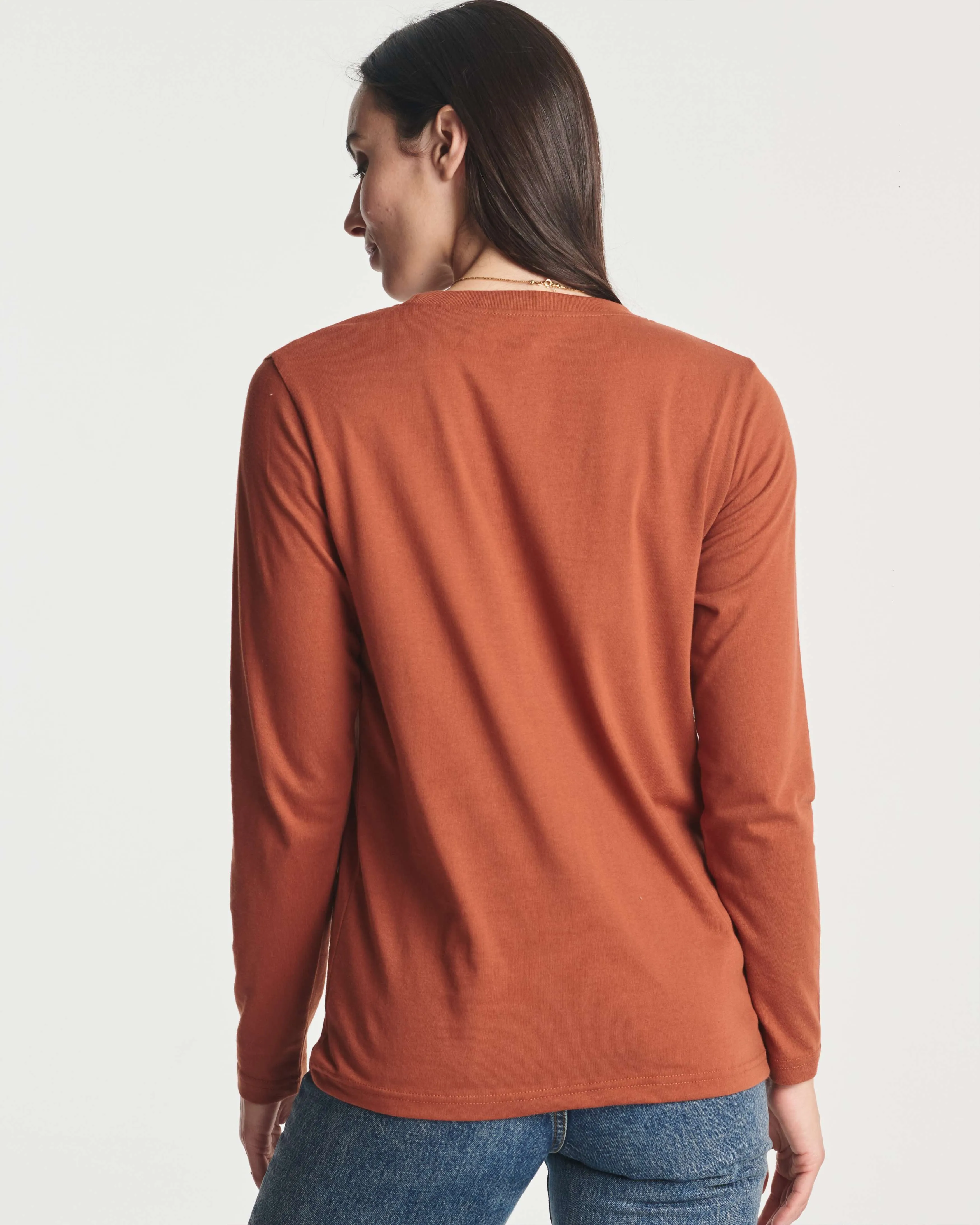 4 Pack: Women's Long-Sleeve Crewneck T-Shirt (Available in Plus Size)