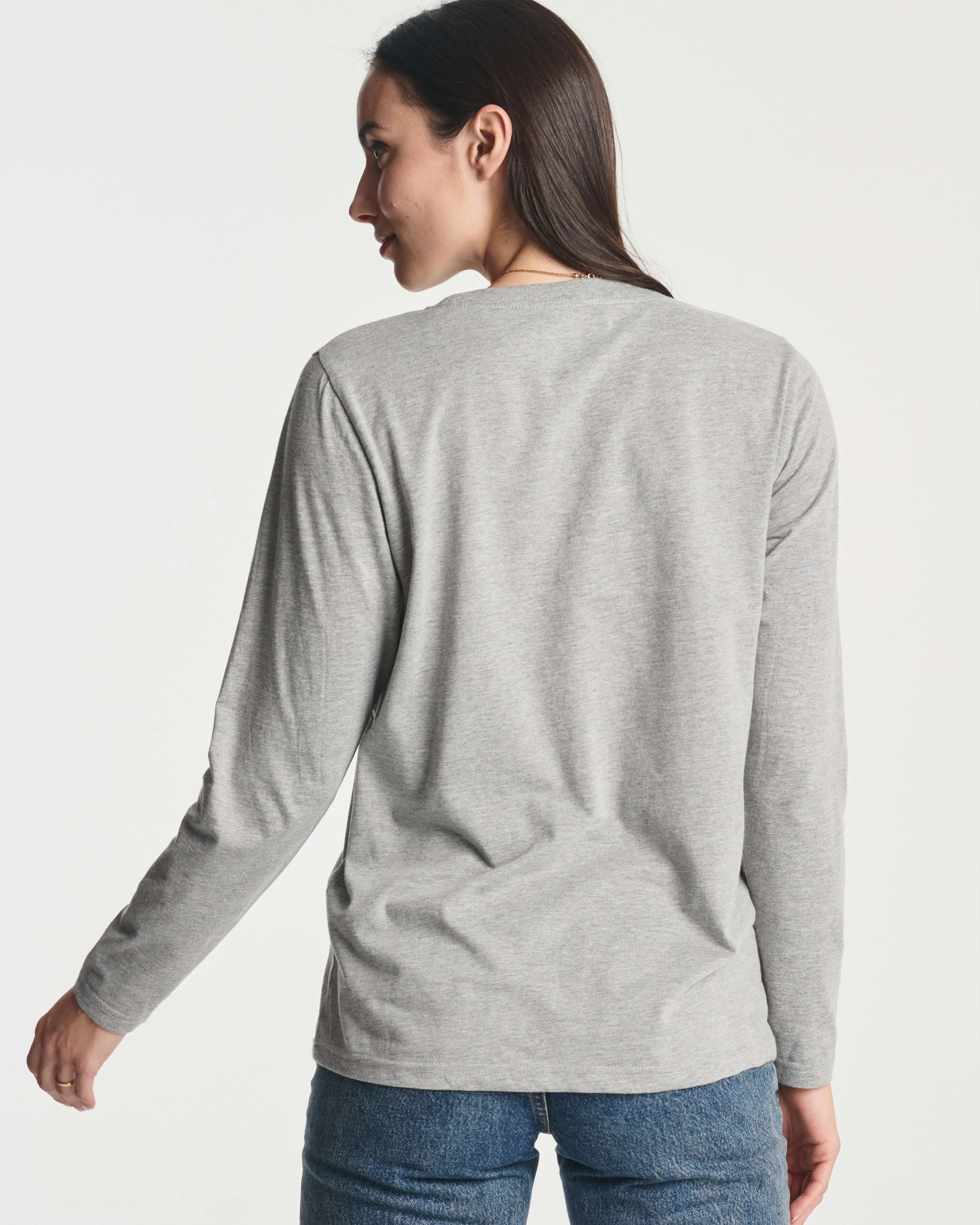 4 Pack: Women's Long-Sleeve Crewneck T-Shirt (Available in Plus Size)