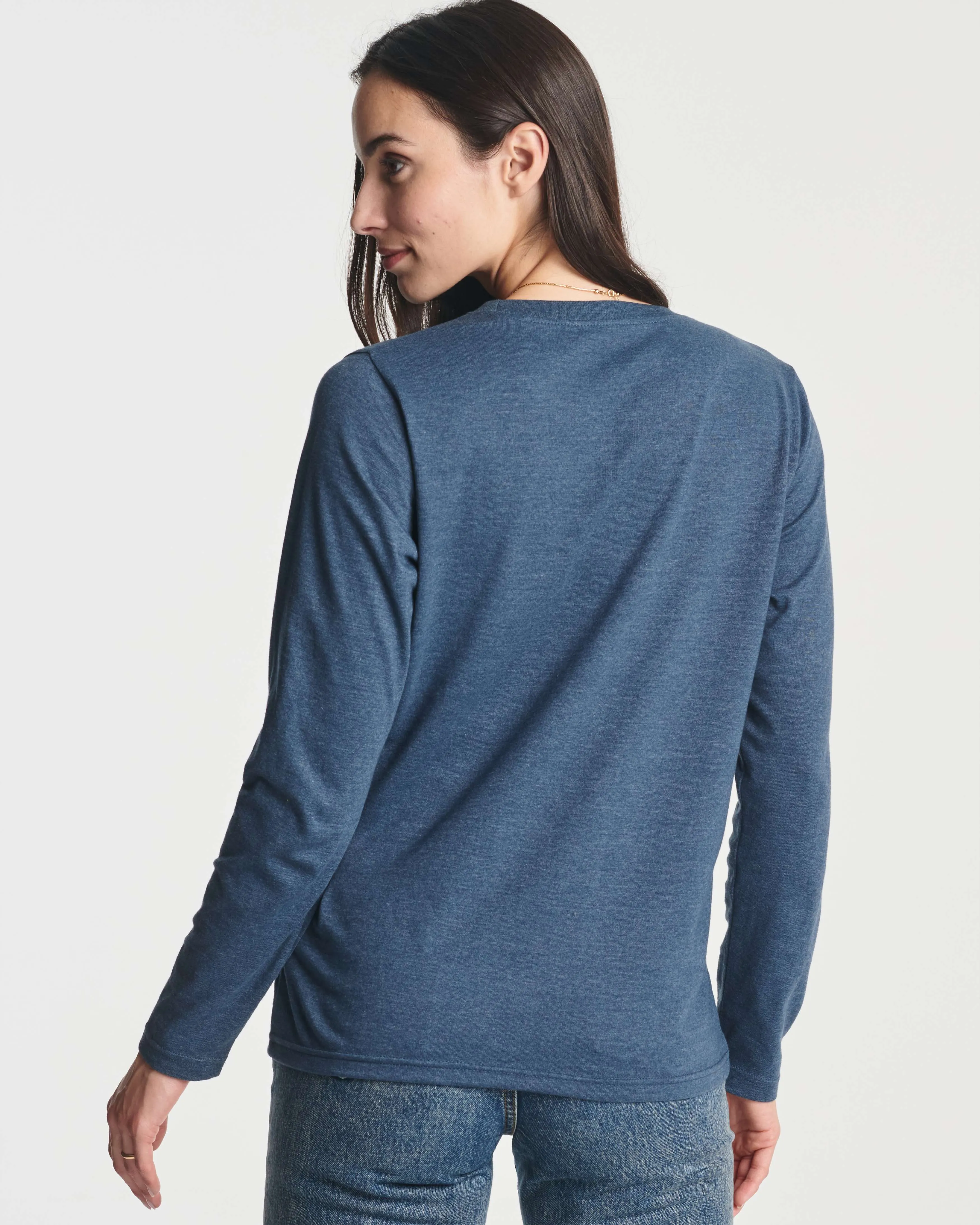 4 Pack: Women's Long-Sleeve Crewneck T-Shirt (Available in Plus Size)