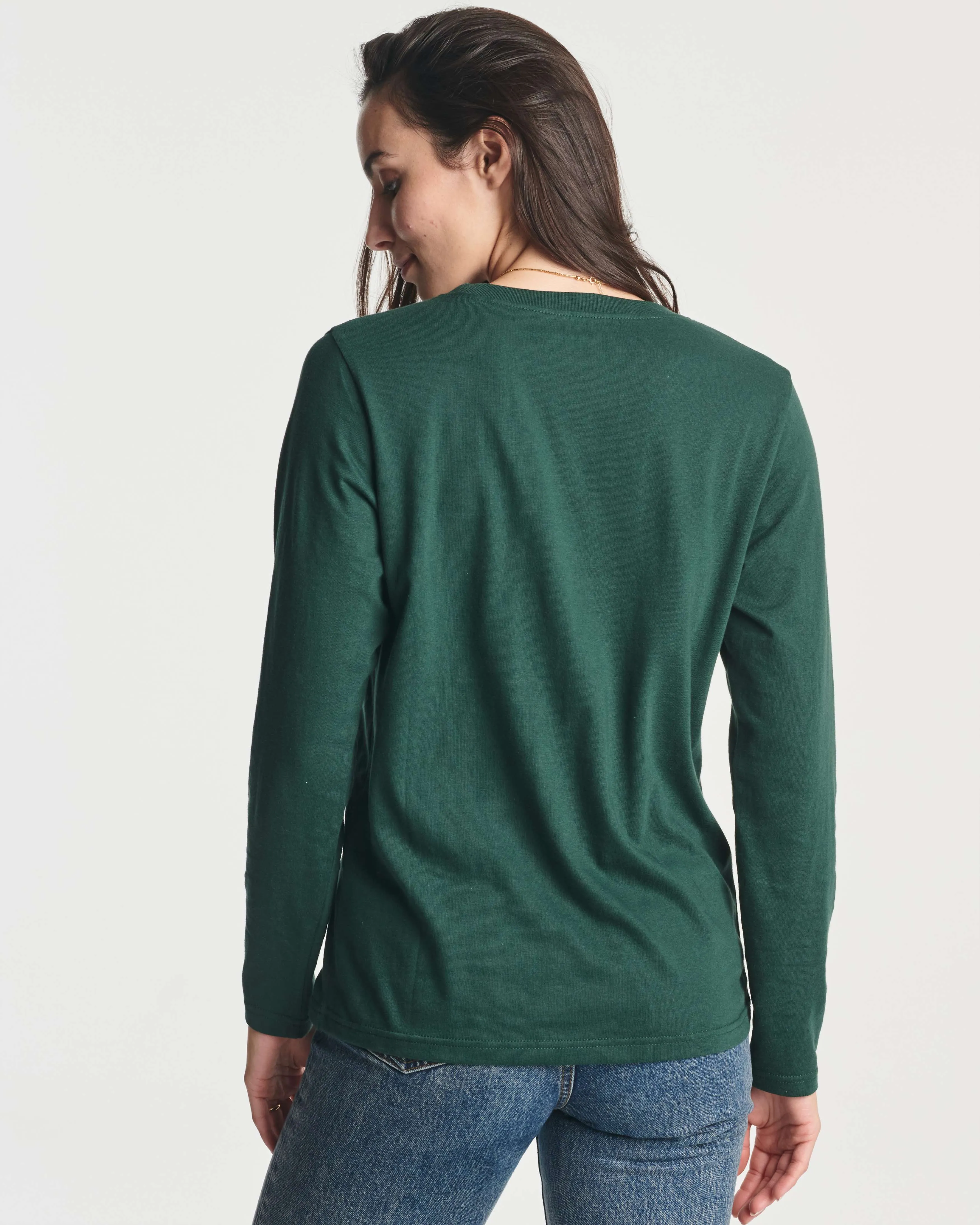 4 Pack: Women's Long-Sleeve Crewneck T-Shirt (Available in Plus Size)