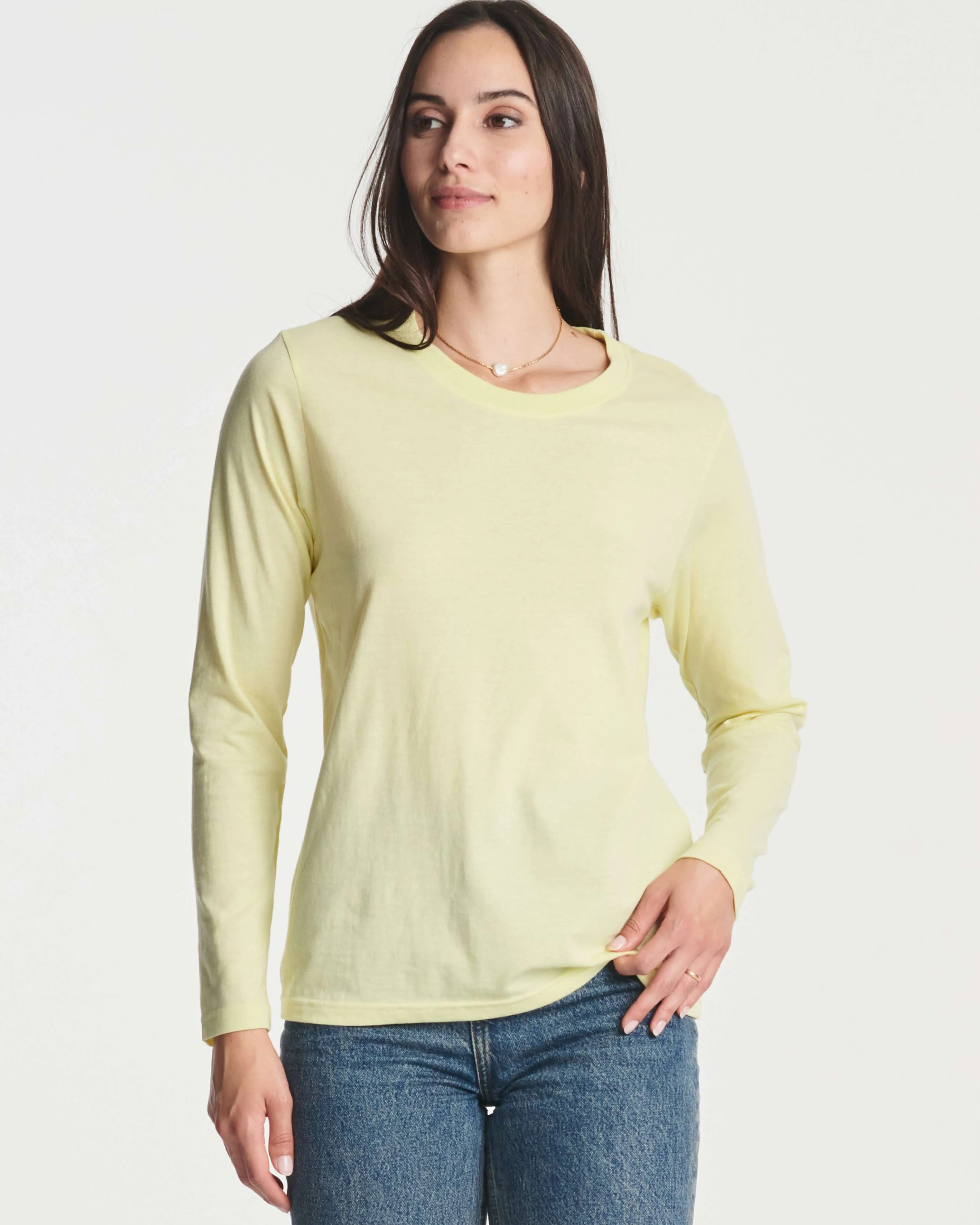 4 Pack: Women's Long-Sleeve Crewneck T-Shirt (Available in Plus Size)