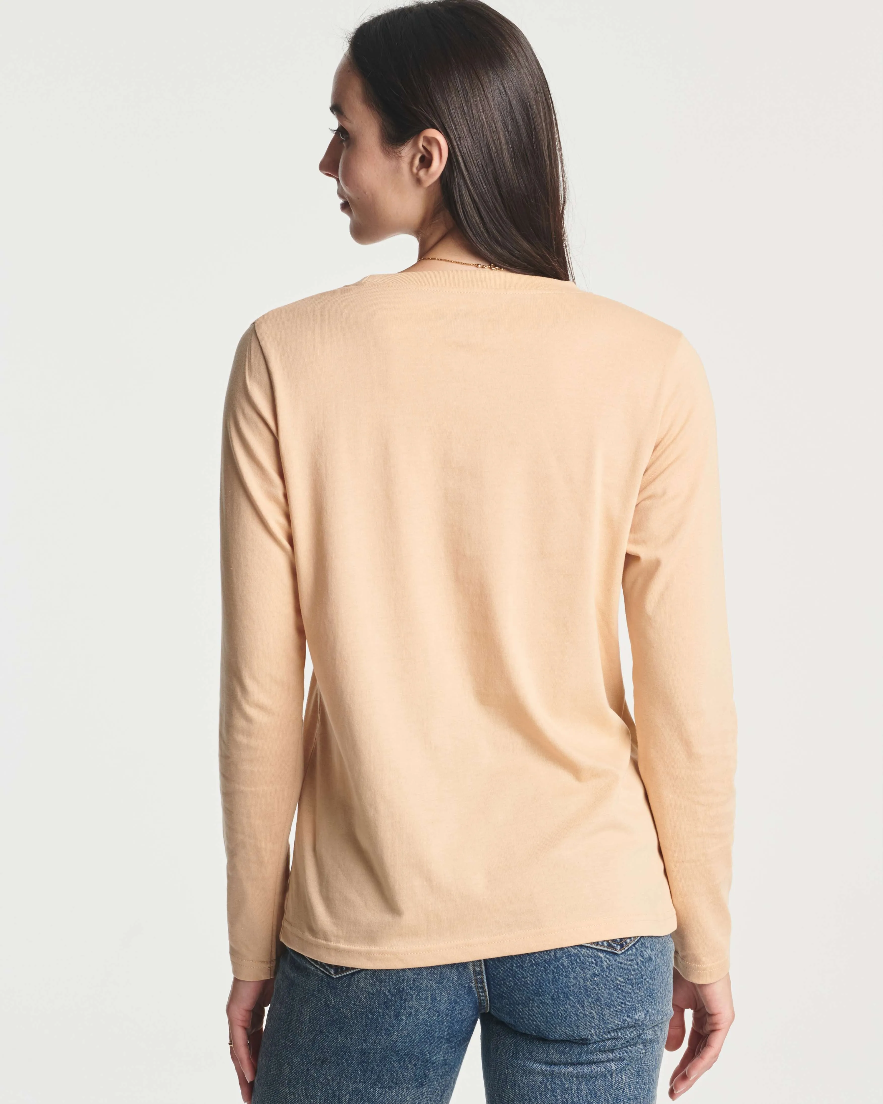 4 Pack: Women's Long-Sleeve Crewneck T-Shirt (Available in Plus Size)