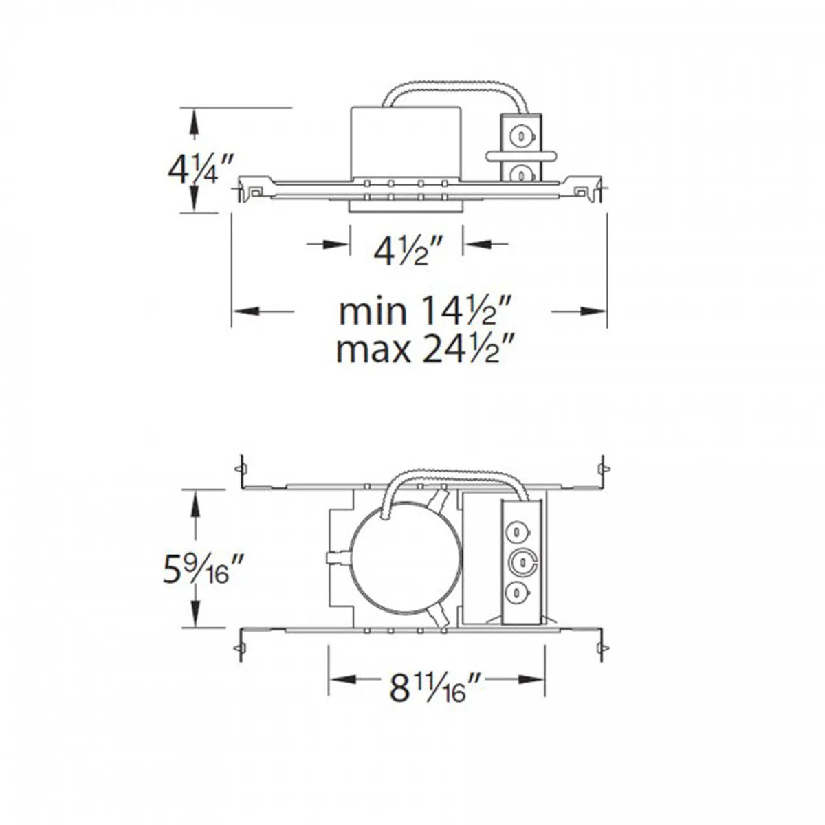 4" Electronic Low Voltage New Construction Non-IC Housing