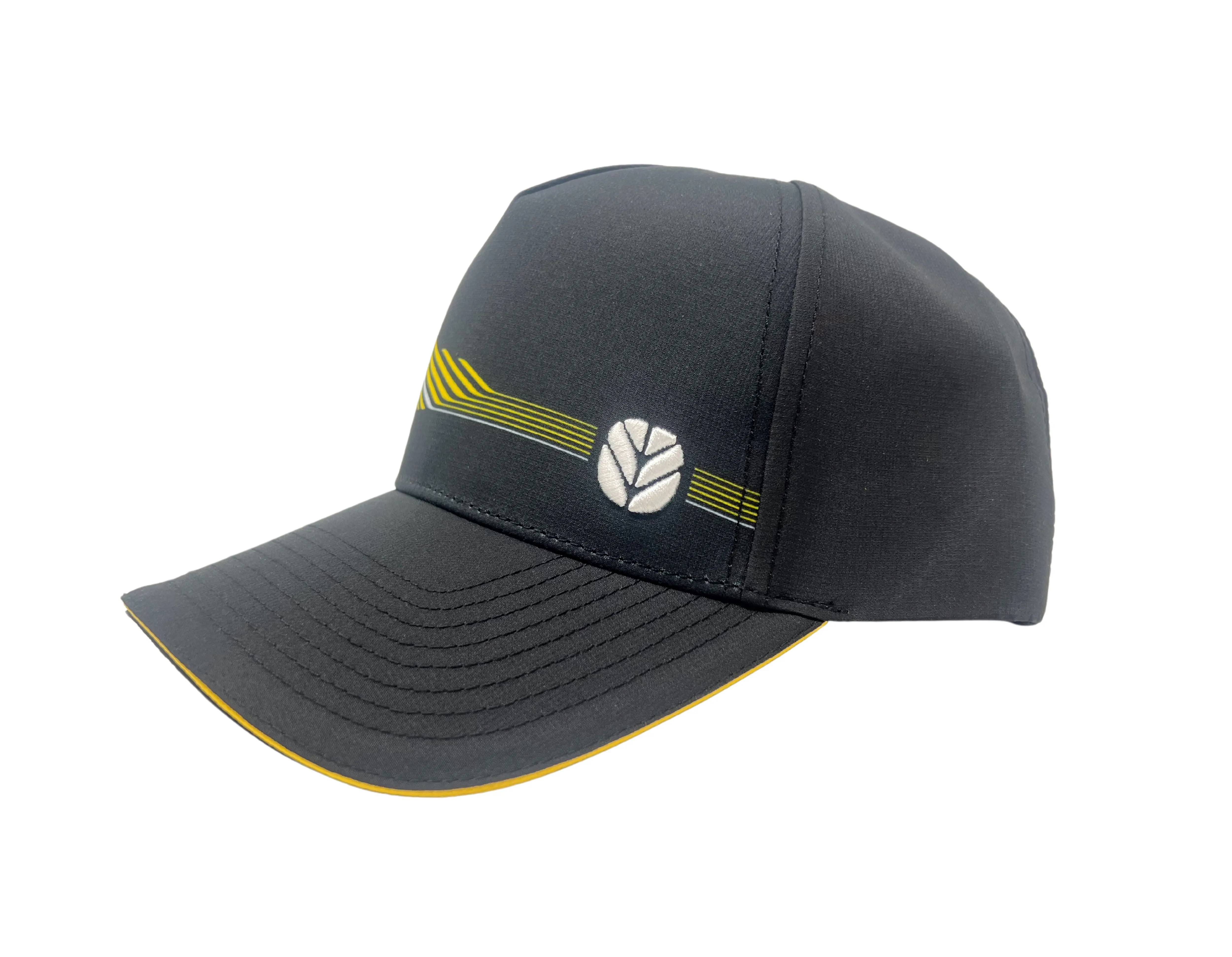 5 Panel Structured Cap, Custom Design Yellow Wave