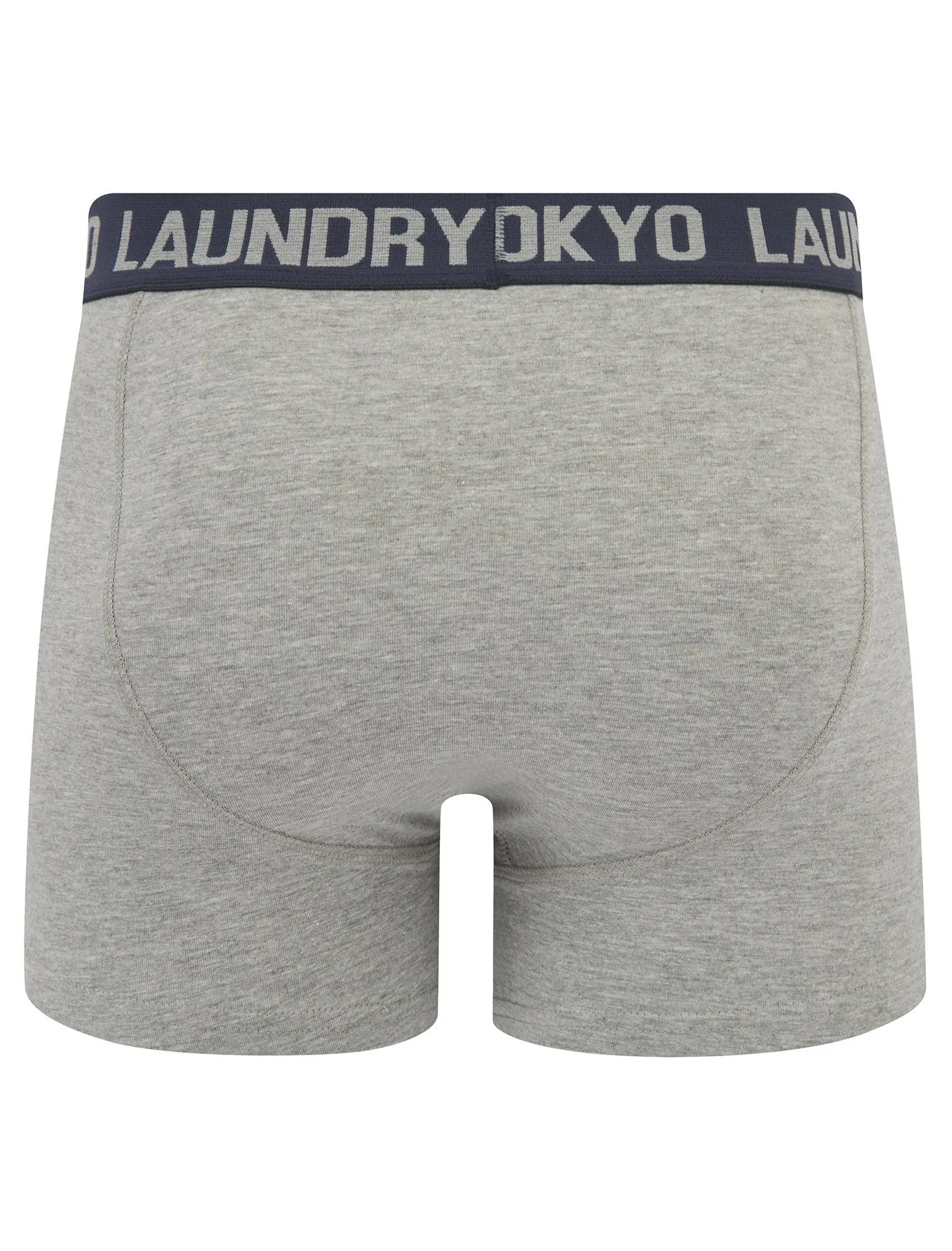 Abbots 2 (2 Pack) Boxer Shorts Set in Light Grey Marl / Ombre Blue - Tokyo Laundry