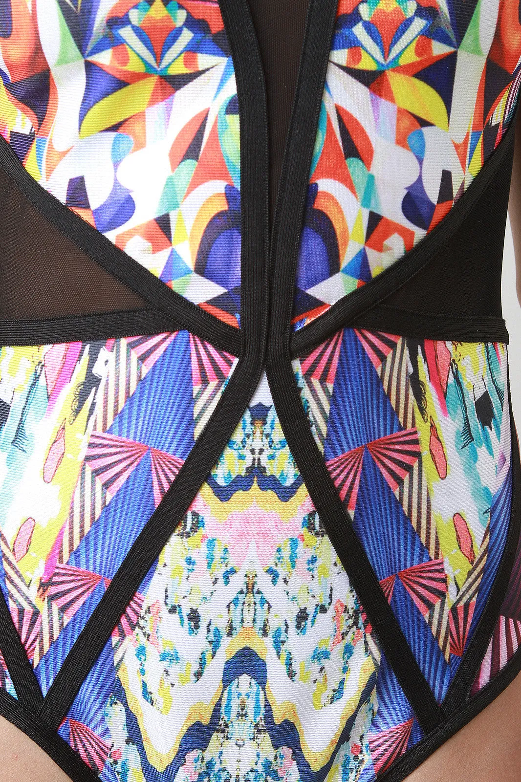 Abstract Panel Swimsuit