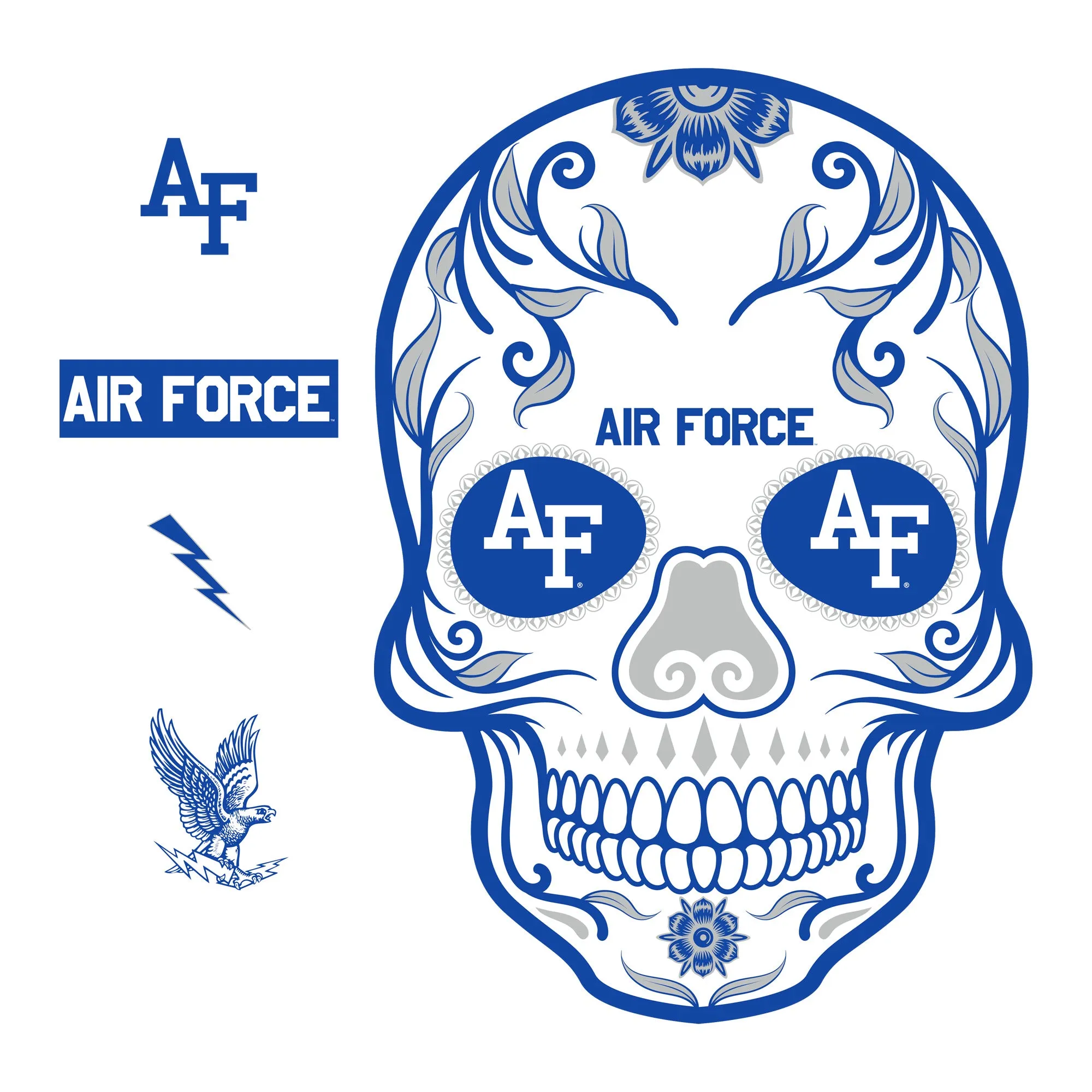 Air Force Falcons:   Skull        - Officially Licensed NCAA Removable     Adhesive Decal