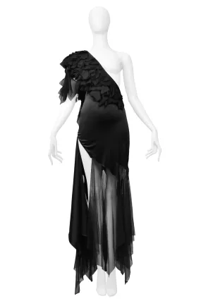 ALEXANDER MCQUEEN SATIN & MESH "WHAT A MERRY-GO-ROUND" GOWN 2001