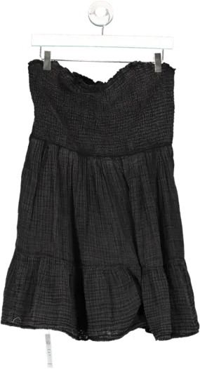 Anthropologie Black The Marisol Smocked Mini Dress UK  L