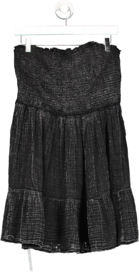 Anthropologie Black The Marisol Smocked Mini Dress UK  L