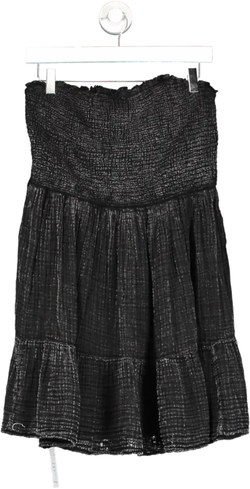 Anthropologie Black The Marisol Smocked Mini Dress UK  L