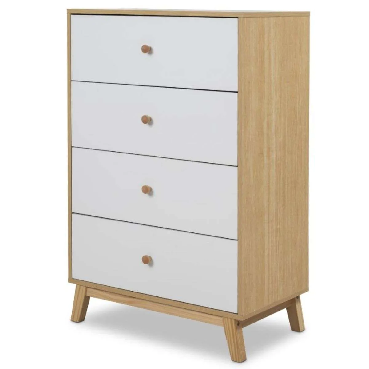 Aspen Four Drawer - White/Natural