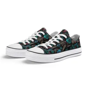 Beach & Seashells Pattern - Womens Classic Low Top Canvas Shoes for Footwear Lovers