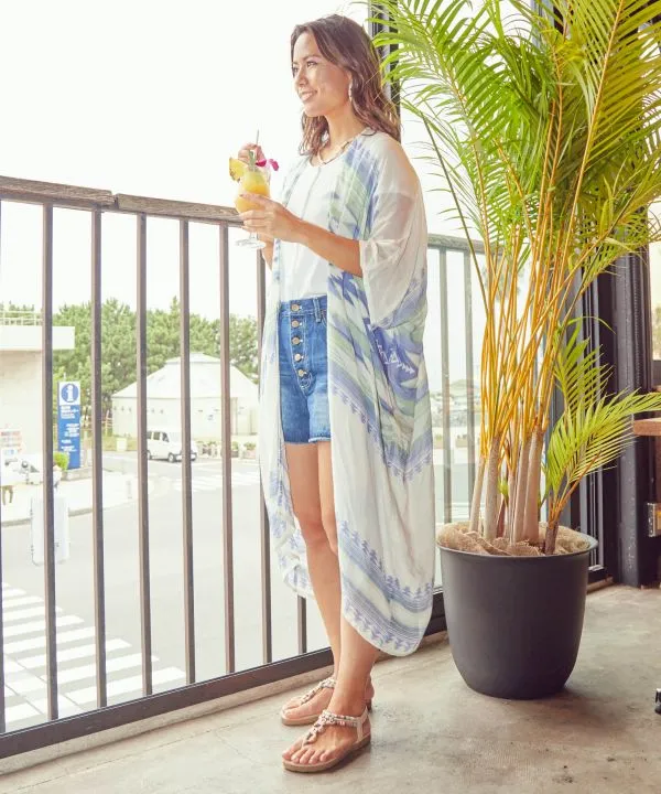 Beach Resort UV Maxi Kimono Cardigan