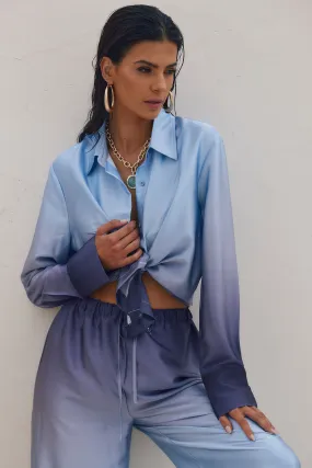 Blue Lagoon Ombre Button Down Shirt