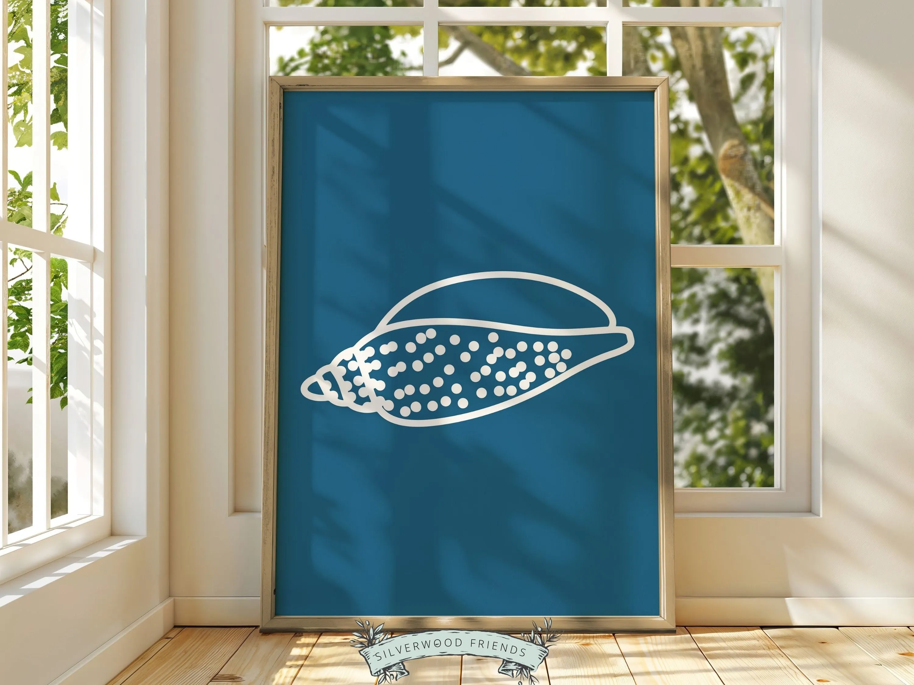 Blue Seashell Prints - Set of 6