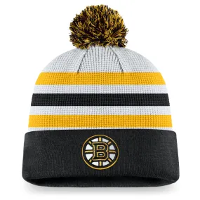 Boston Bruins Fanatics Branded Authentic NHL Draft Knit Graphic Cuffed Hat Pom Beanie Toque