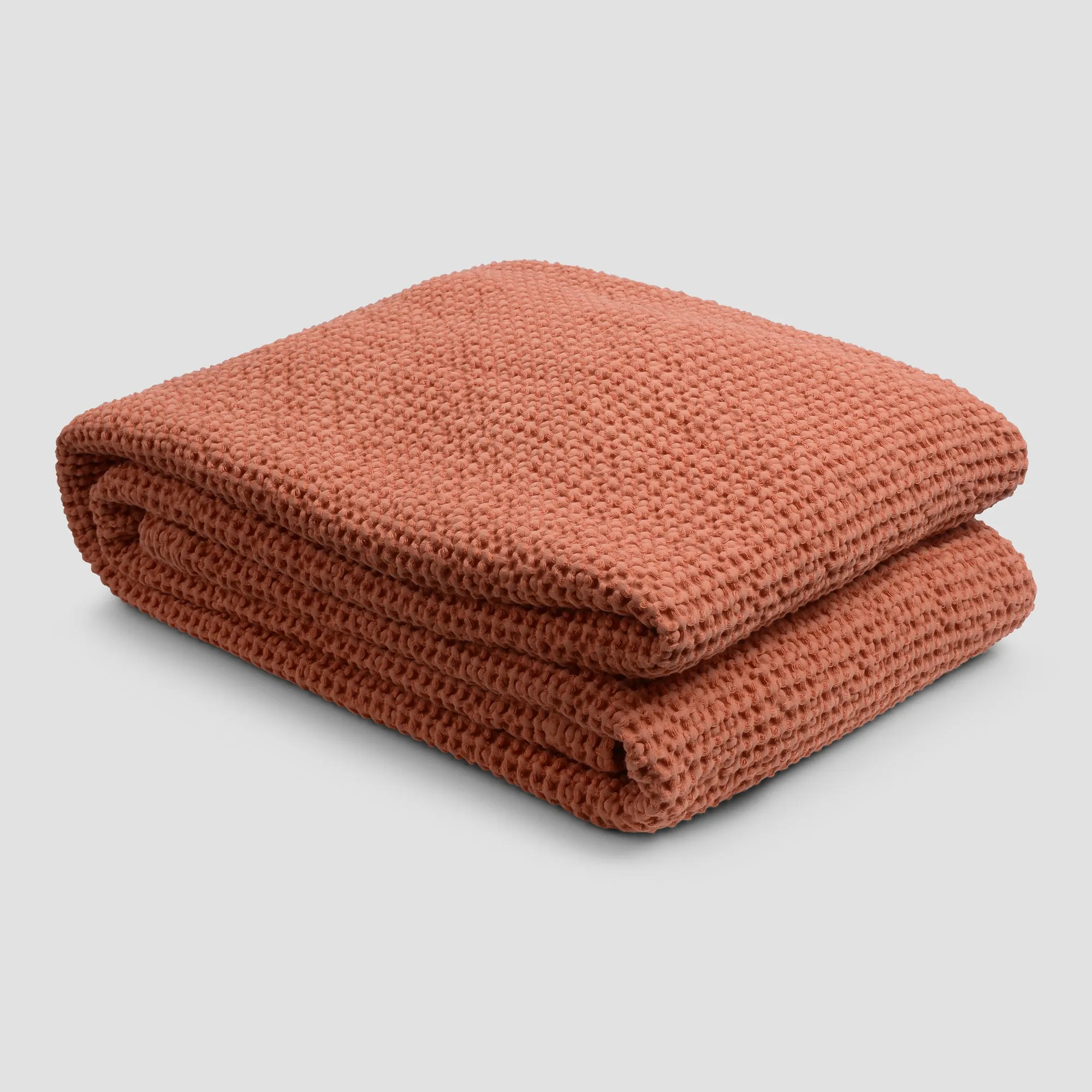 Burnt Orange Waffle Cotton Throw