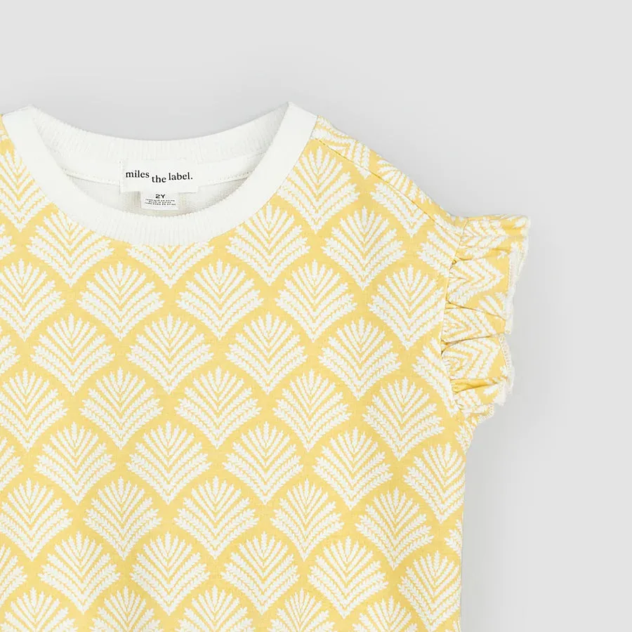 Canary Beachcomber Print Ruffle Sweatshirt