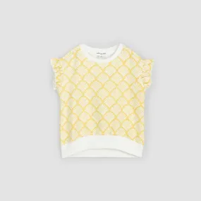 Canary Beachcomber Print Ruffle Sweatshirt