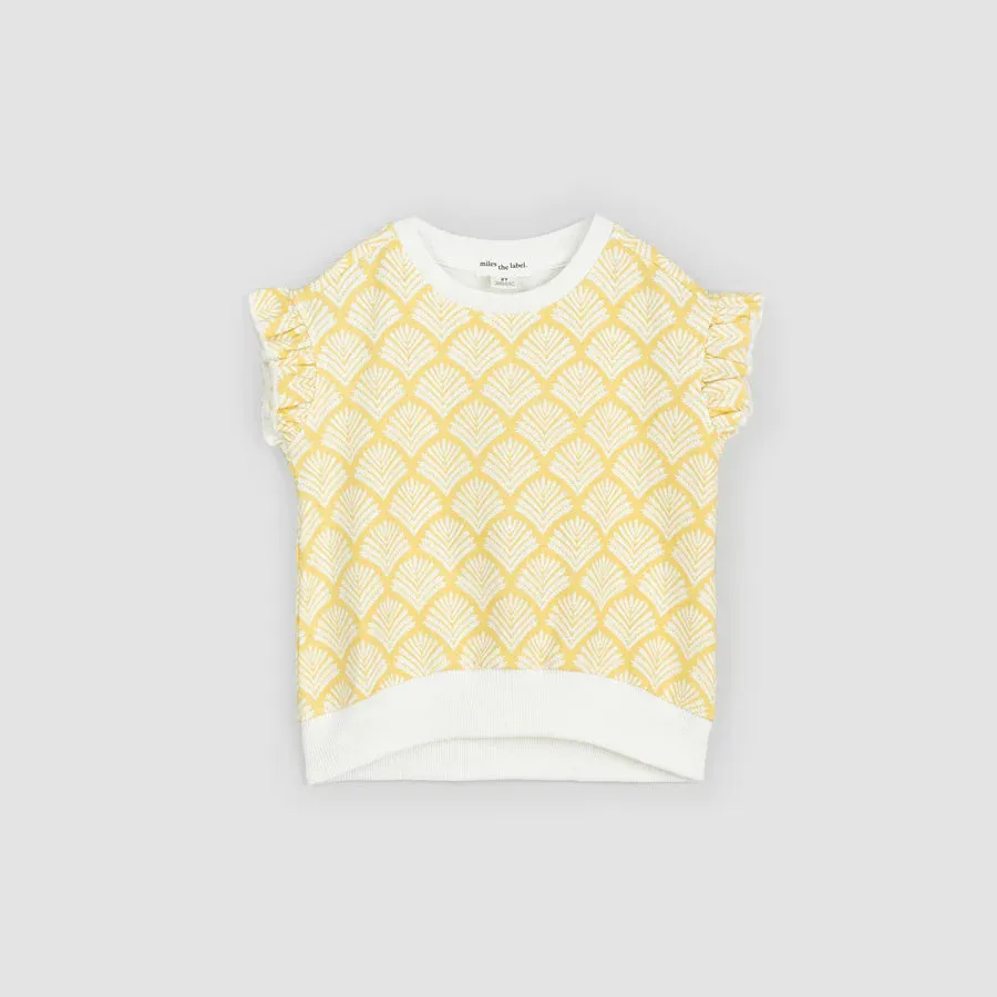 Canary Beachcomber Print Ruffle Sweatshirt