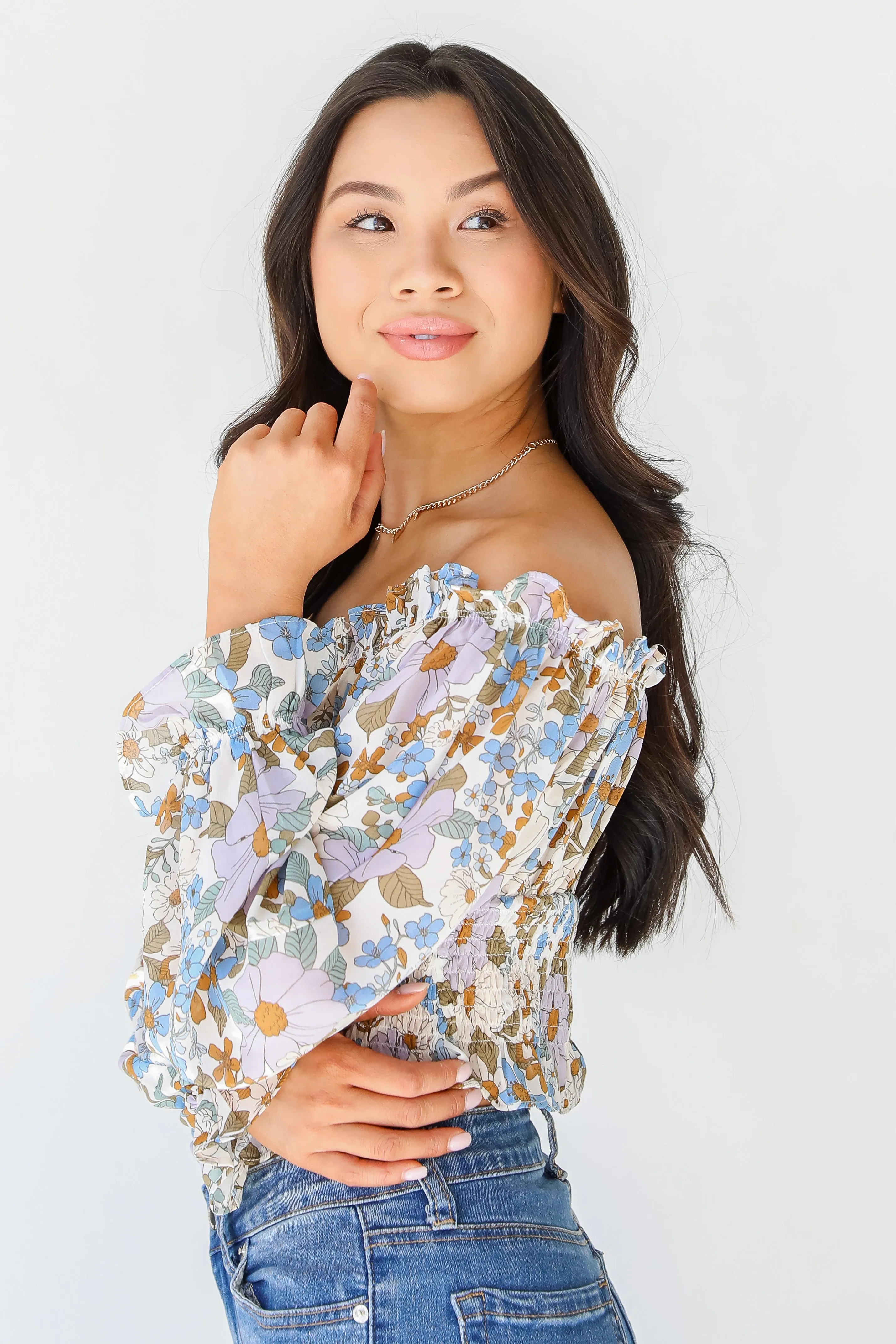 Crushing On You Floral Cropped Blouse