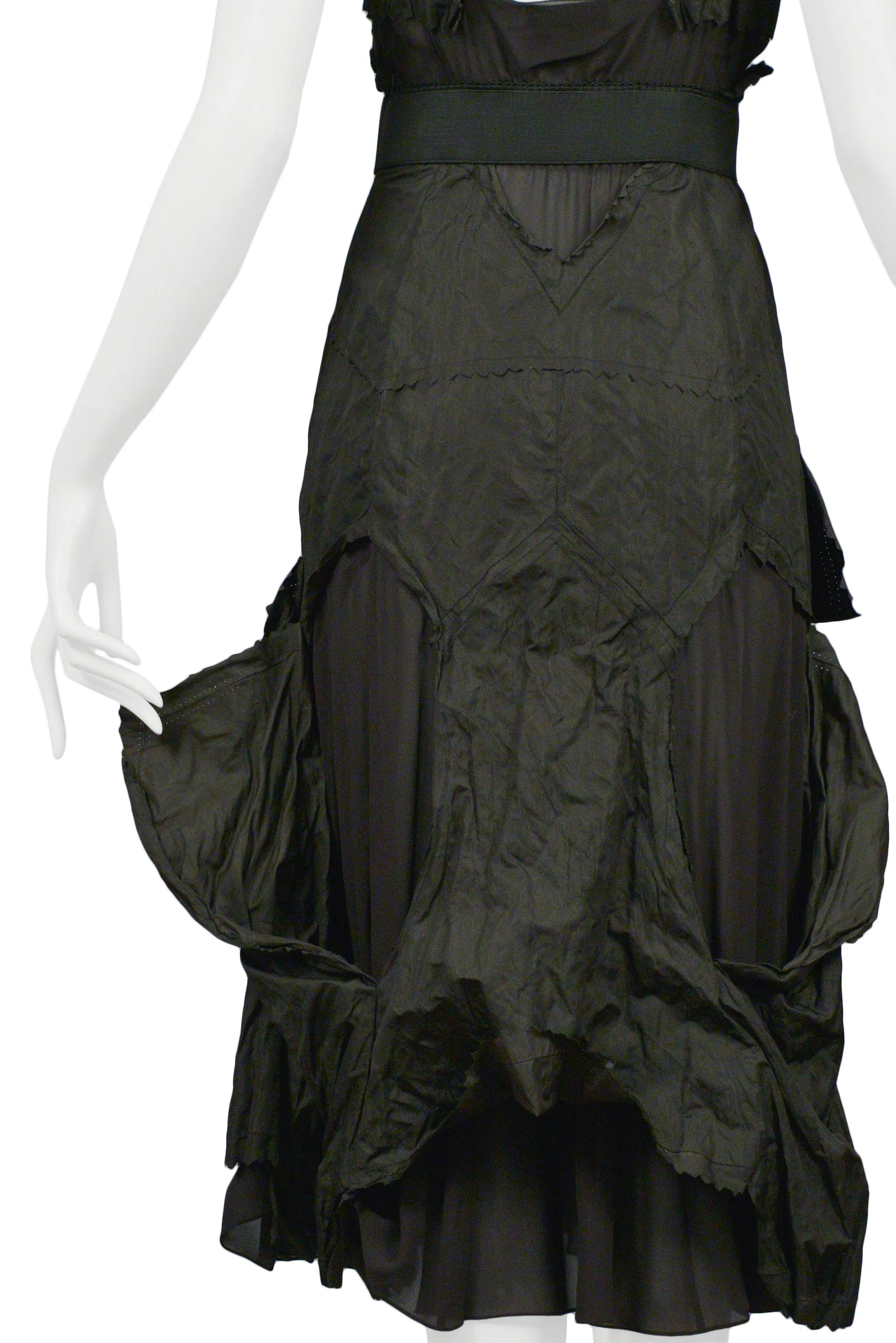 DIOR BY JOHN GALLIANO BLACK TAFFETA "HOBO" PARTY DRESS