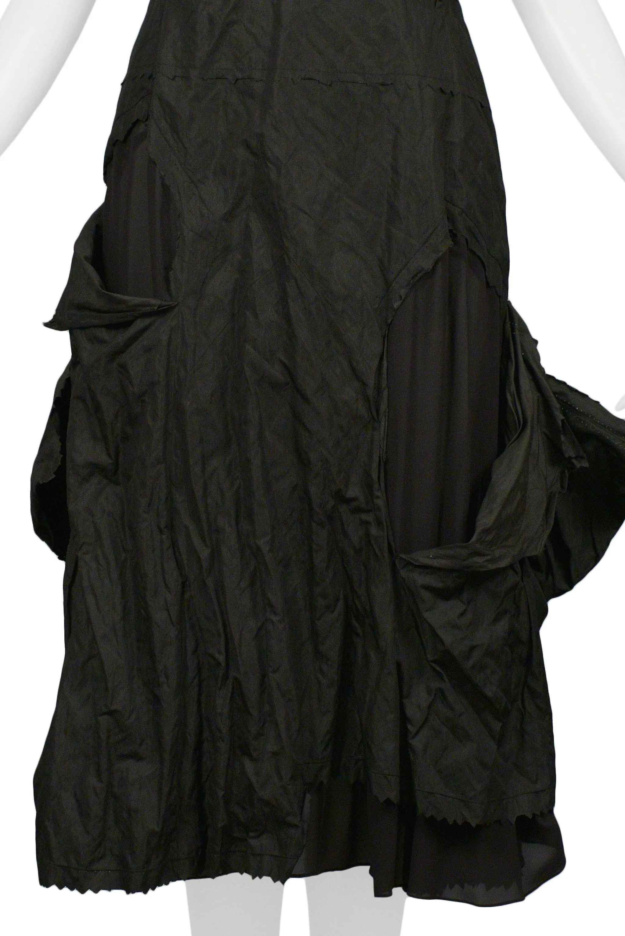 DIOR BY JOHN GALLIANO BLACK TAFFETA "HOBO" PARTY DRESS