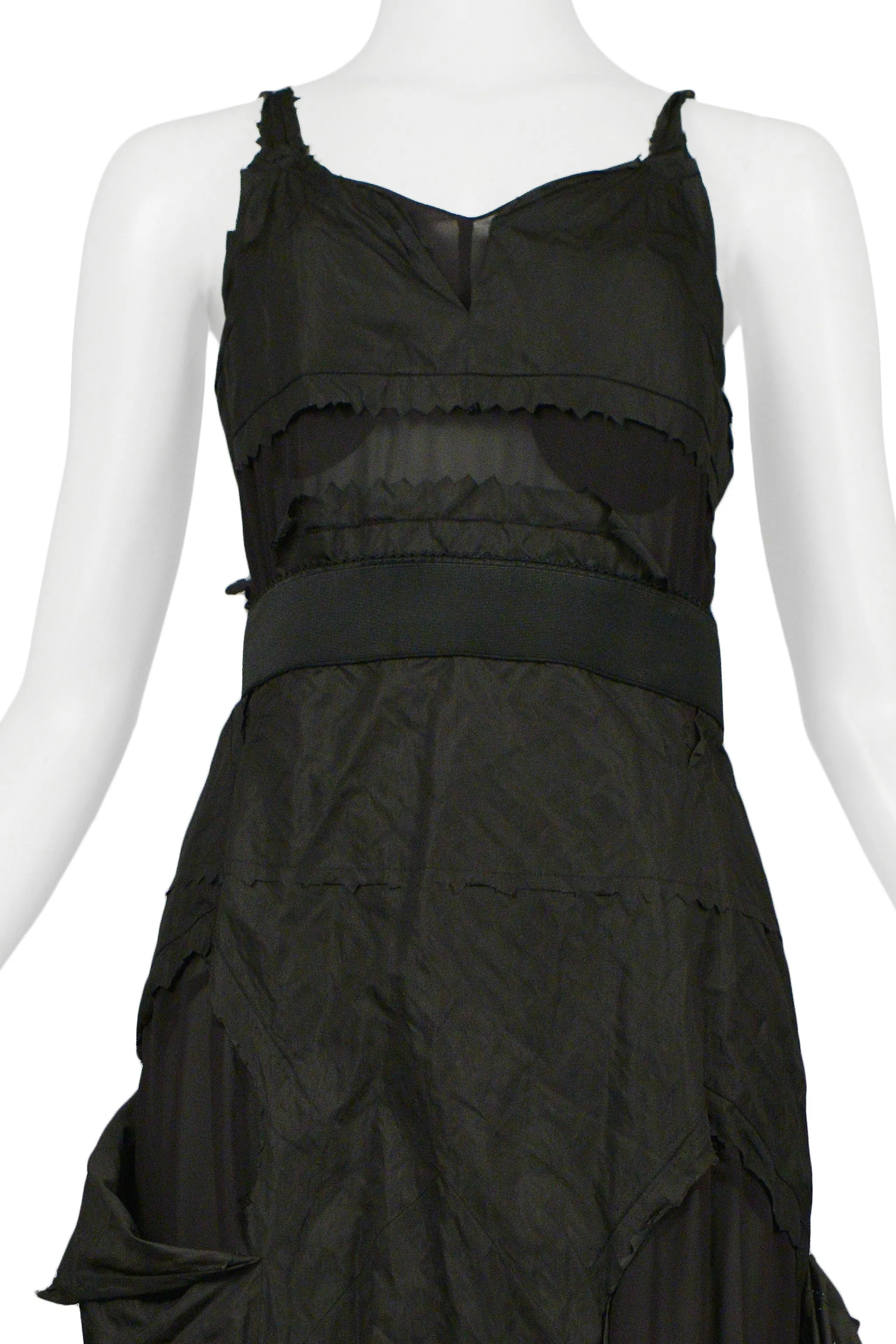 DIOR BY JOHN GALLIANO BLACK TAFFETA "HOBO" PARTY DRESS