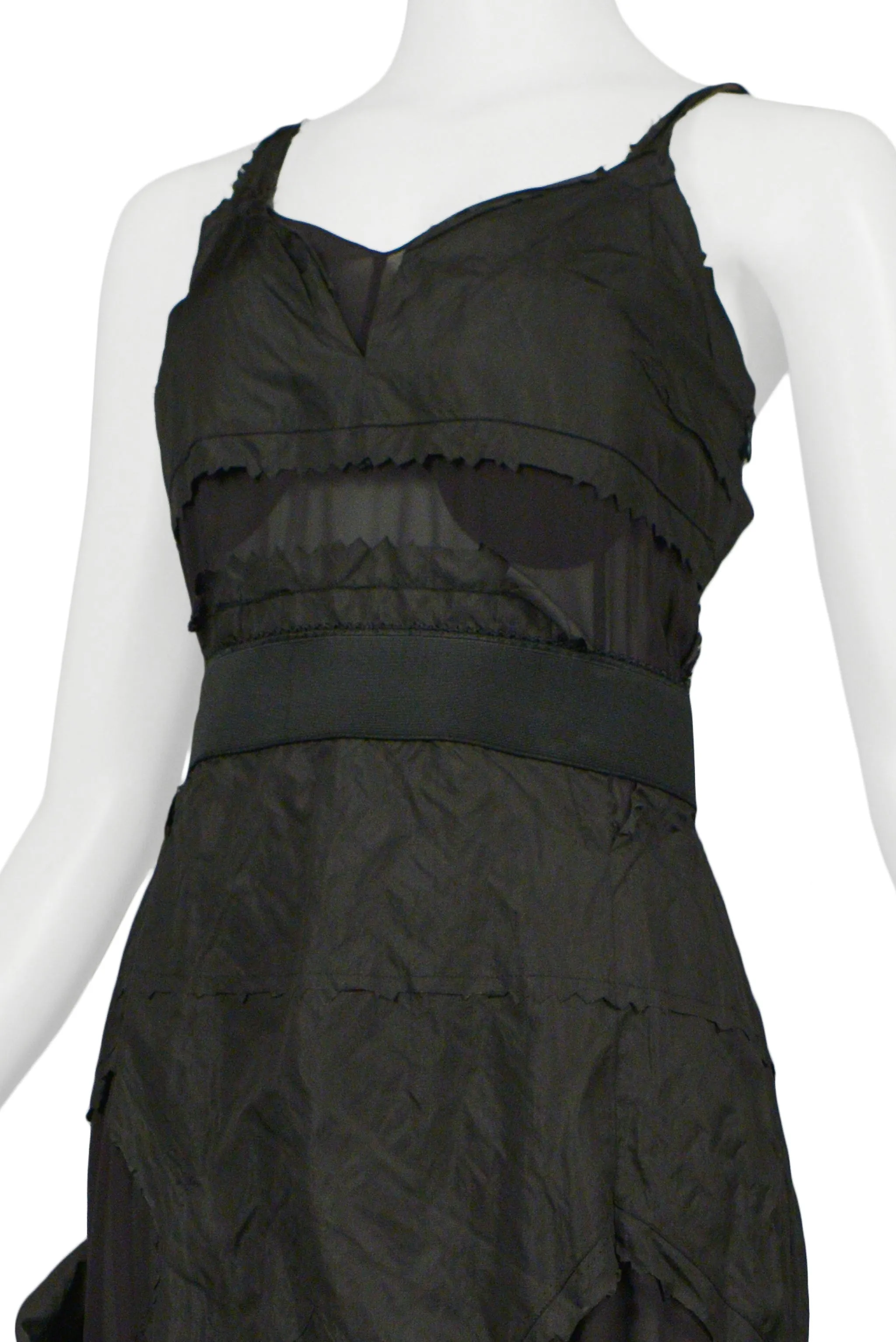 DIOR BY JOHN GALLIANO BLACK TAFFETA "HOBO" PARTY DRESS