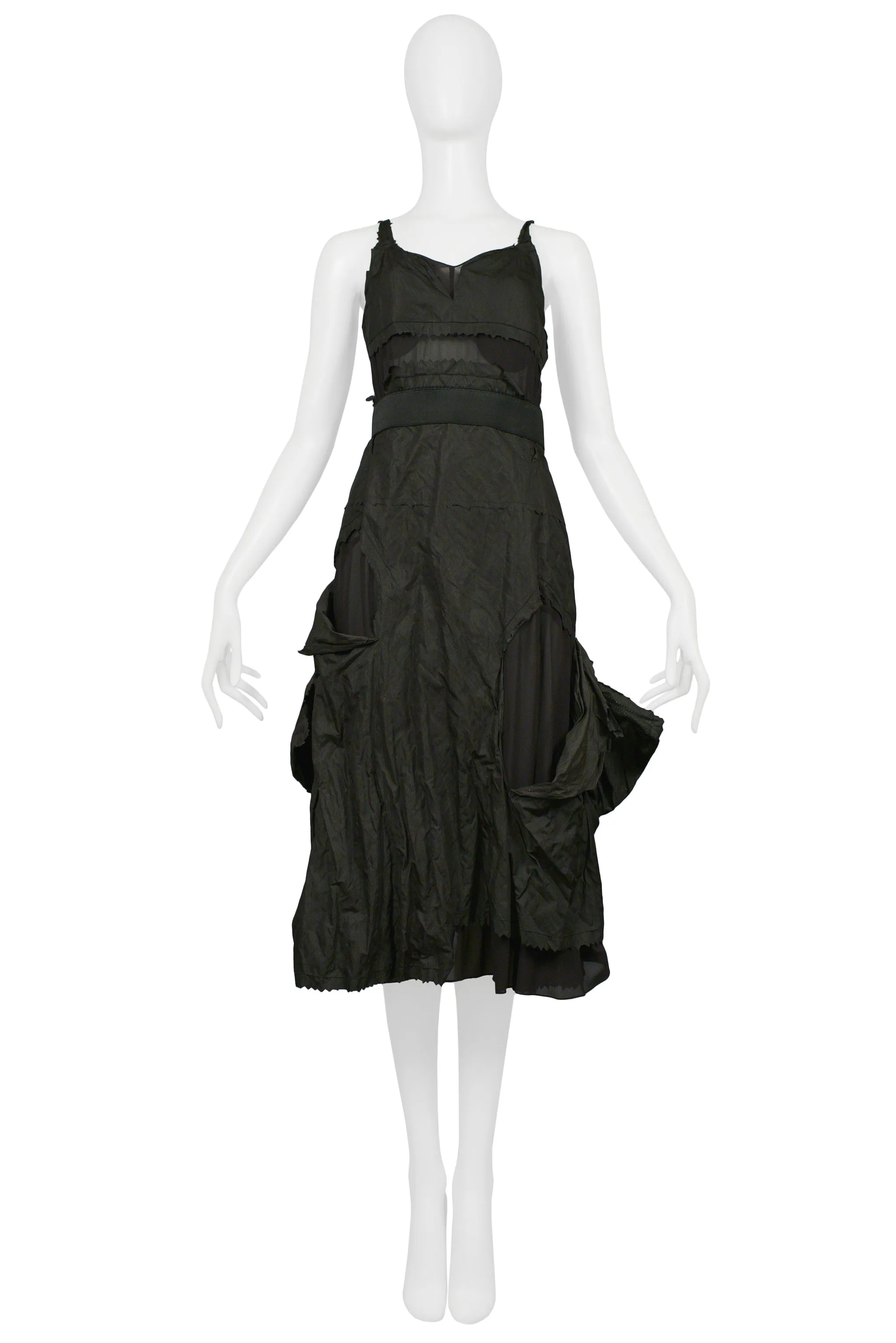 DIOR BY JOHN GALLIANO BLACK TAFFETA "HOBO" PARTY DRESS