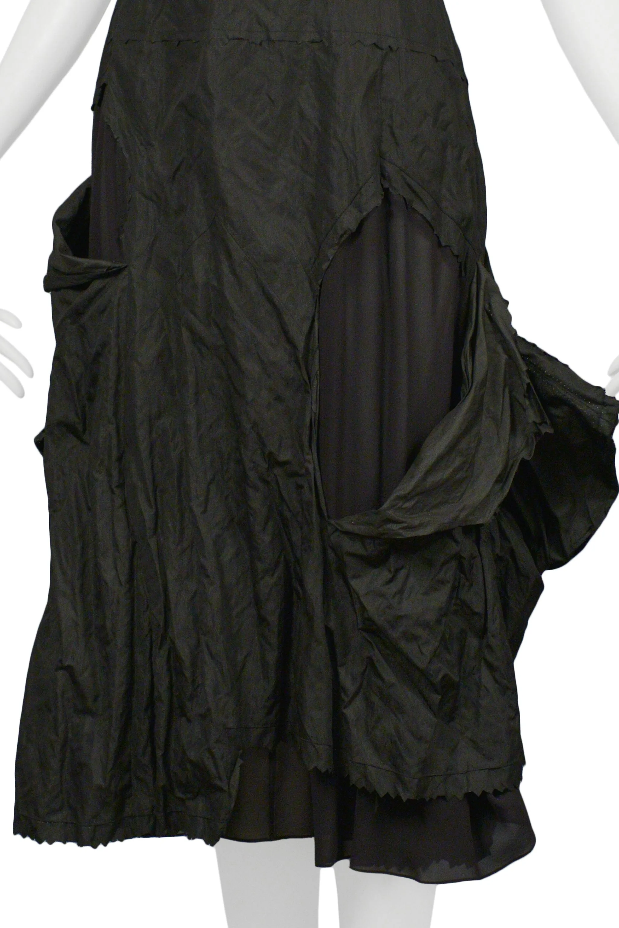 DIOR BY JOHN GALLIANO BLACK TAFFETA "HOBO" PARTY DRESS