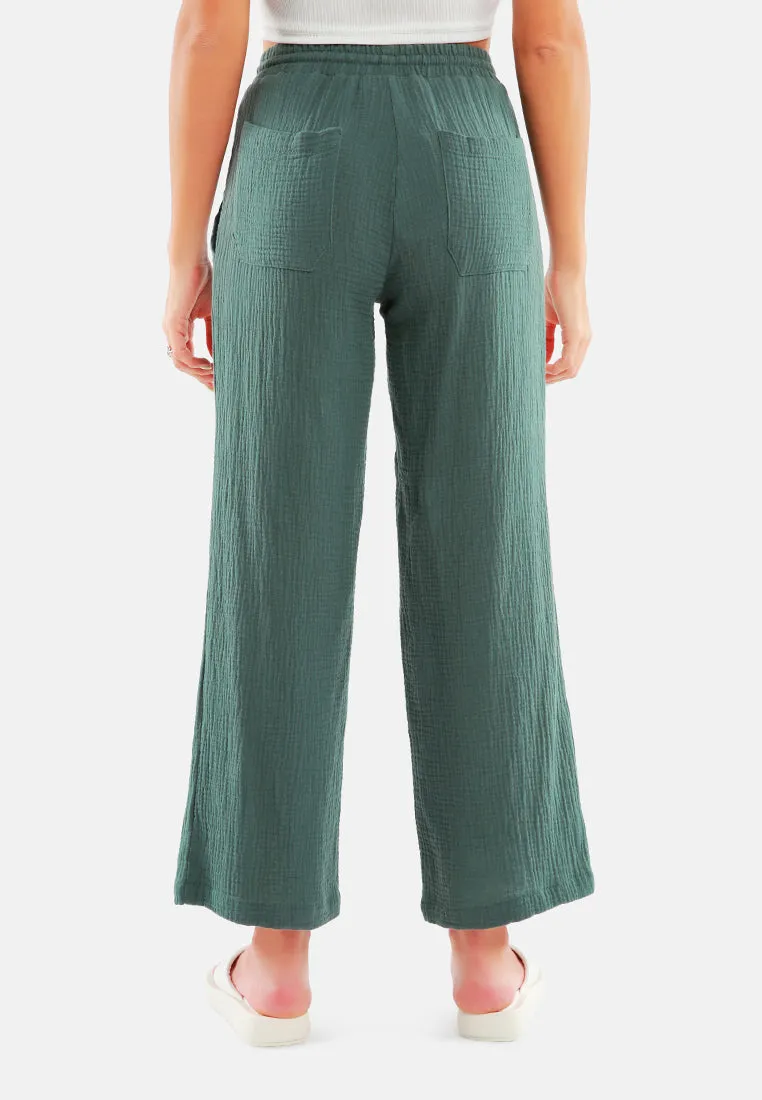 Drawstring Casual Lounge Wide Pants By Ruw