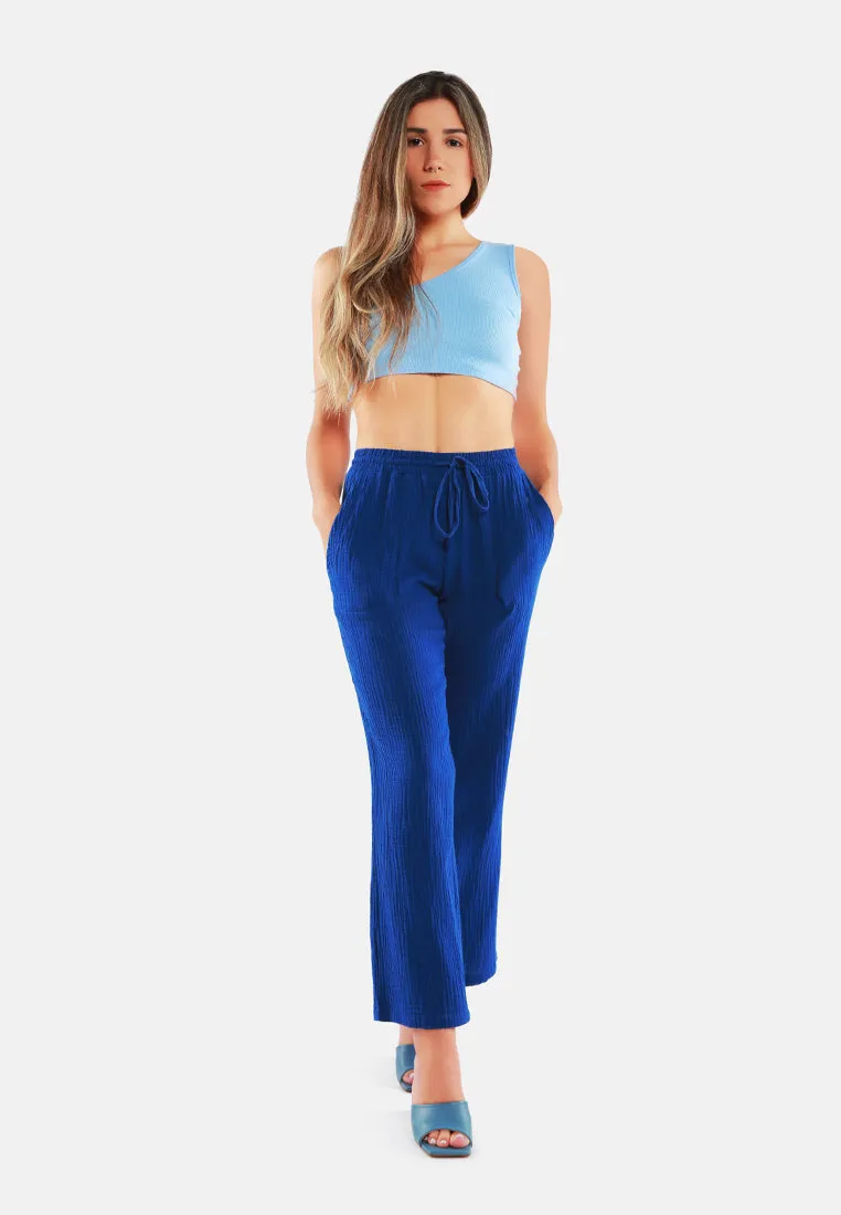 Drawstring Casual Lounge Wide Pants By Ruw