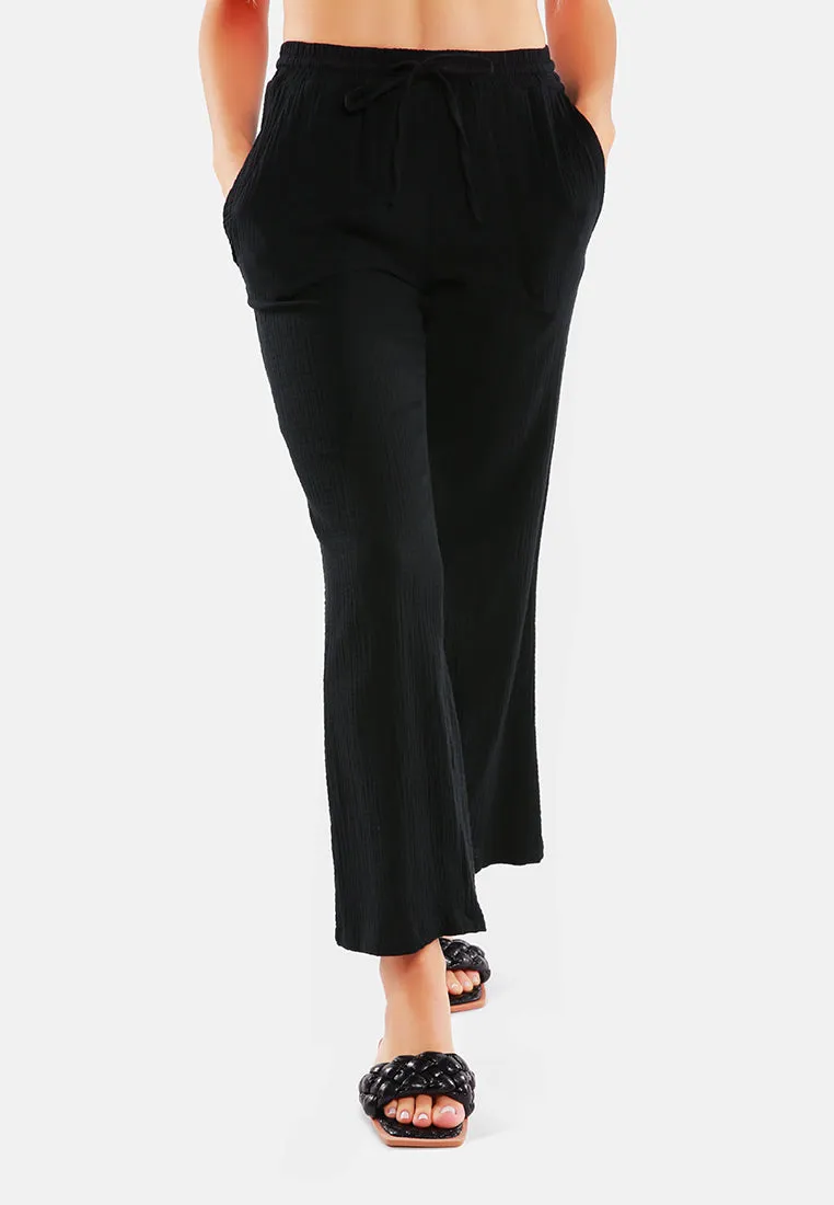 Drawstring Casual Lounge Wide Pants By Ruw