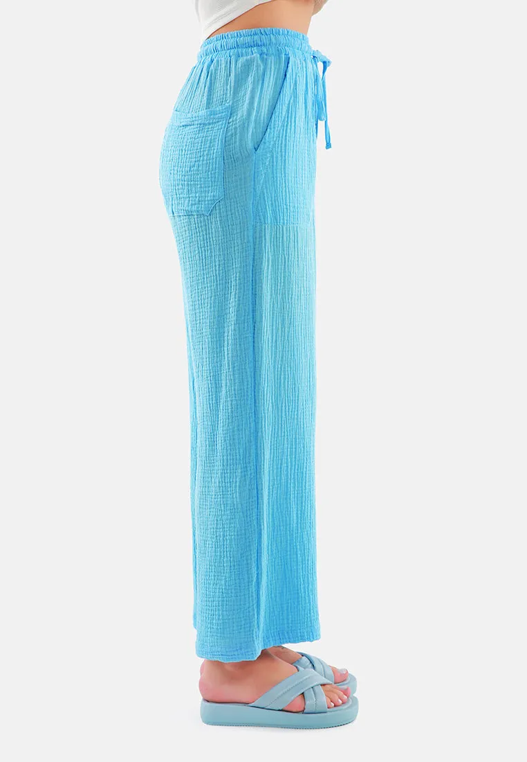 Drawstring Casual Lounge Wide Pants By Ruw