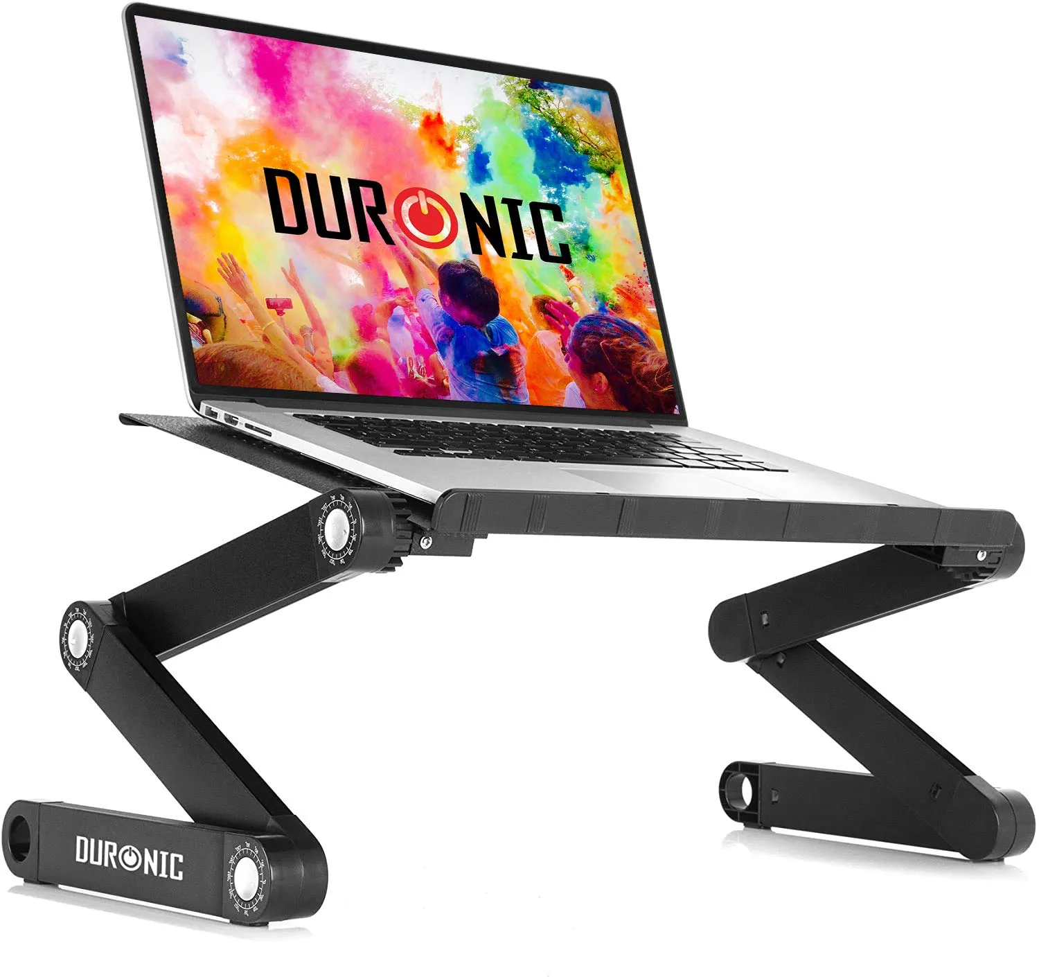 Duronic Laptop Stand DML121 | Multi-use Folding Desk Riser | Highly Adjustable | Support Tray for Tablet Or MacBook | Ergonomic | Folds Flat | Portable Table | 6 Leg Joints Each Adjust In 24 places…