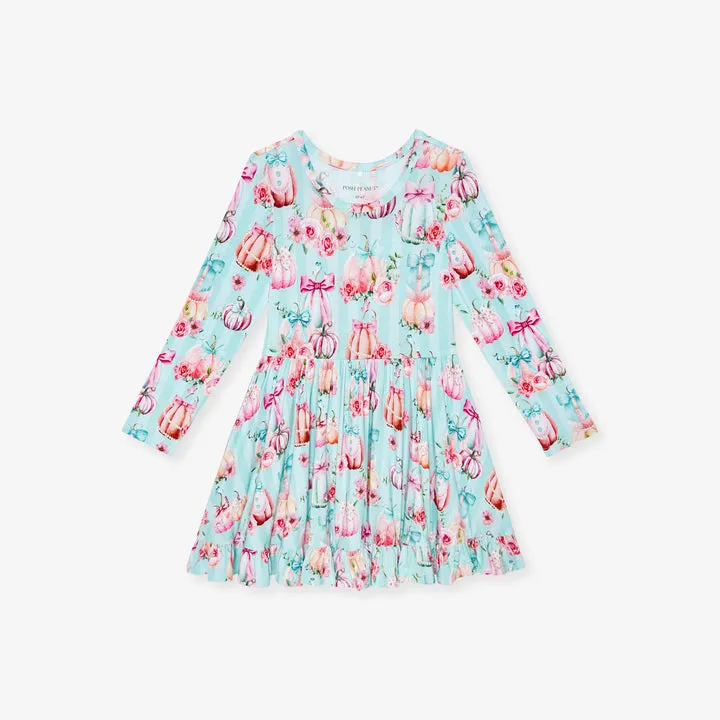 Edie Long Sleeve Ruffled Twirl Dress