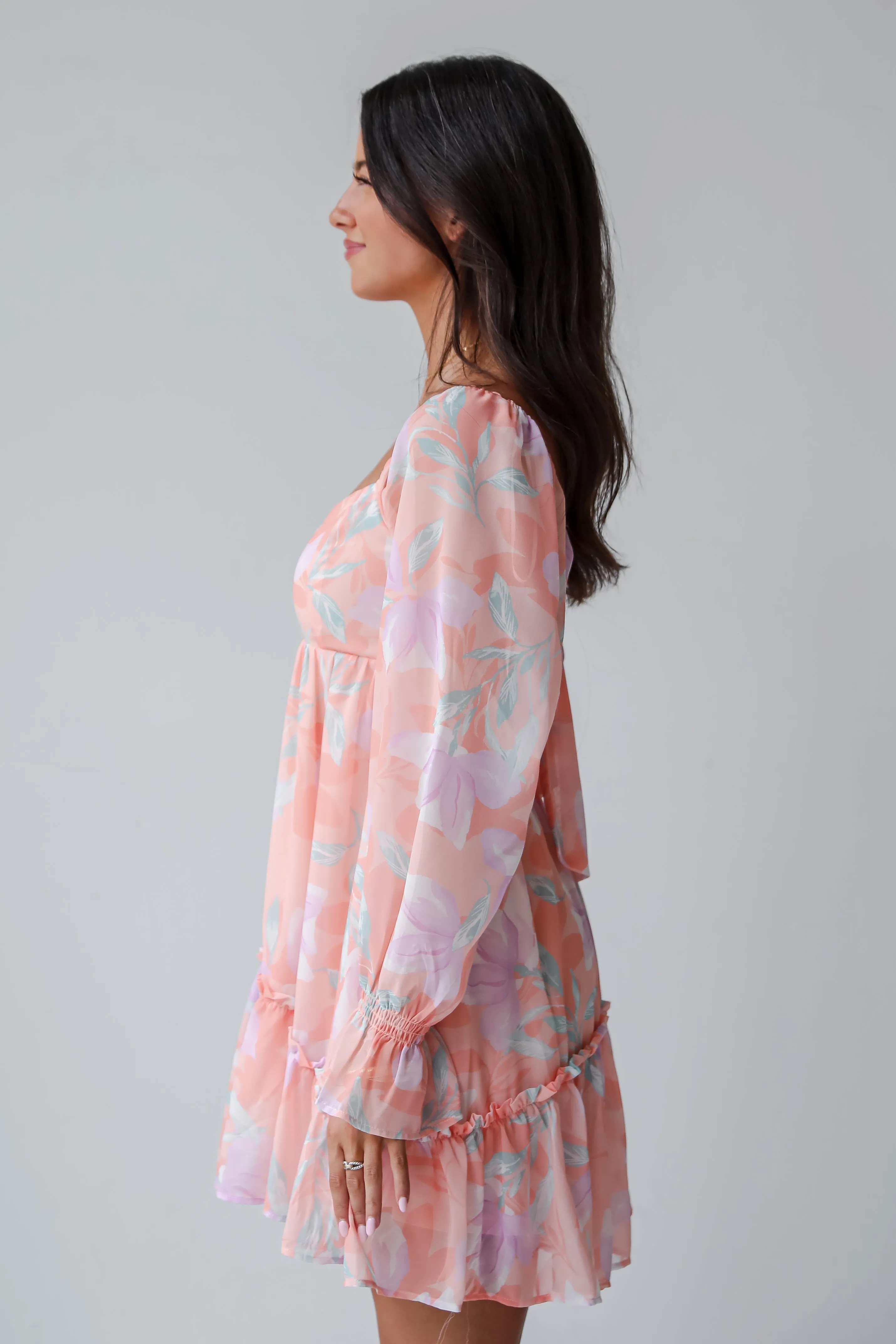 FINAL SALE - Bold Tendencies Peach Floral Mini Dress