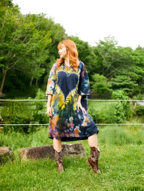 Forest Heart Hippie Oversized Cotton Tunic Shirt Dress