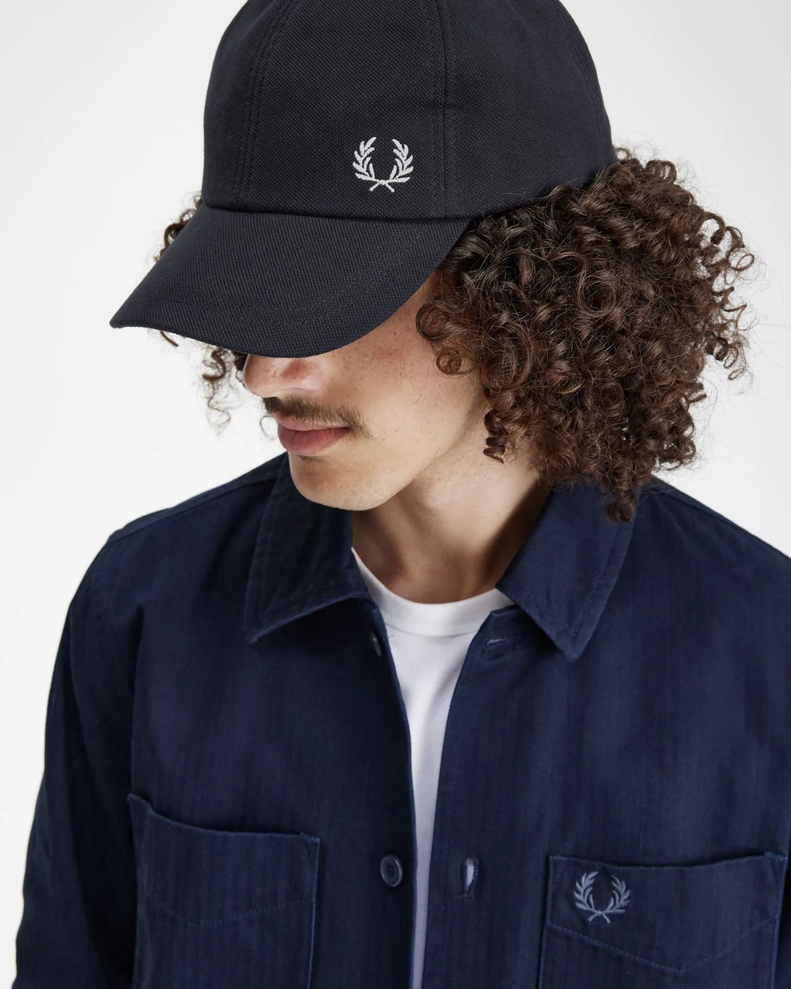 Fred Perry Classic Pique Cap - Navy / Snow White