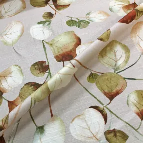 Furnishing Linen and Viscose Mix - Pretty Green Leaves