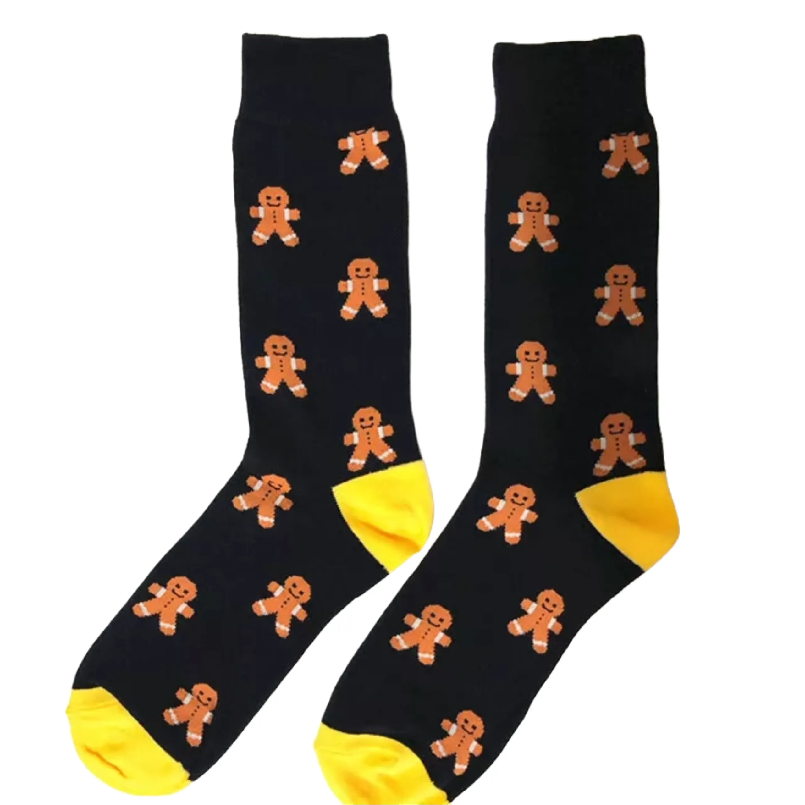 Gingerbread Man Patterned Socks (Adult Large - Men's Shoe Sizes 8-12)