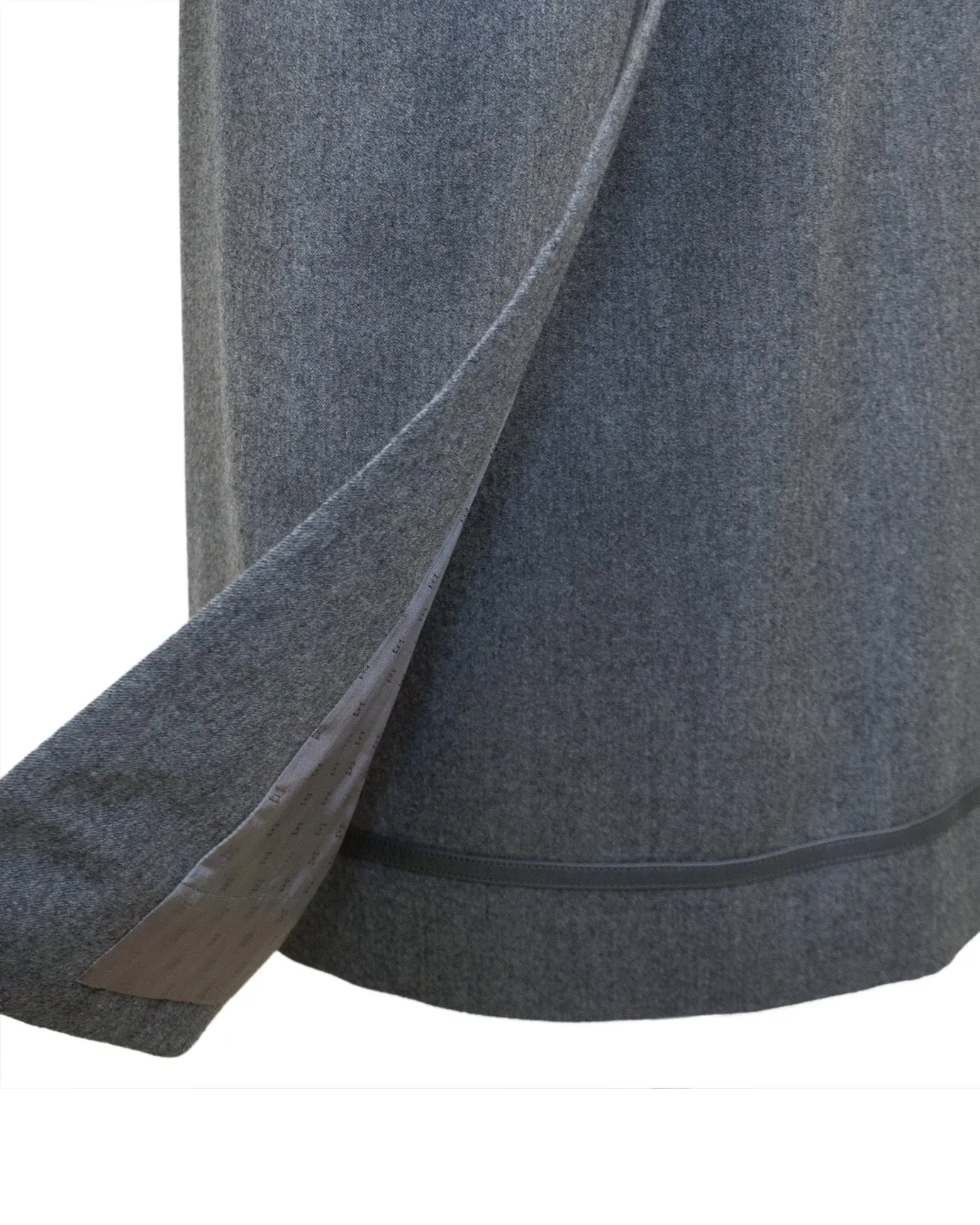 Grey Wrap Skirt with Matching Leather Trim